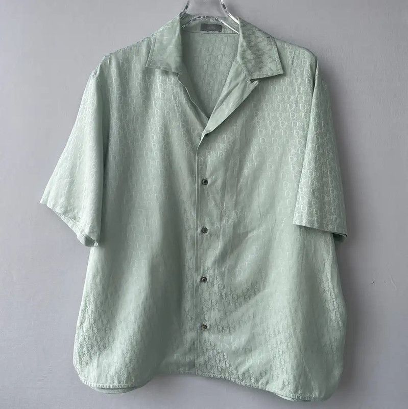 Dior Dior Green Short Sleeve Men's Shirt 0089 Size US L / EU 52-54 / 3 - 1 Thumbnail