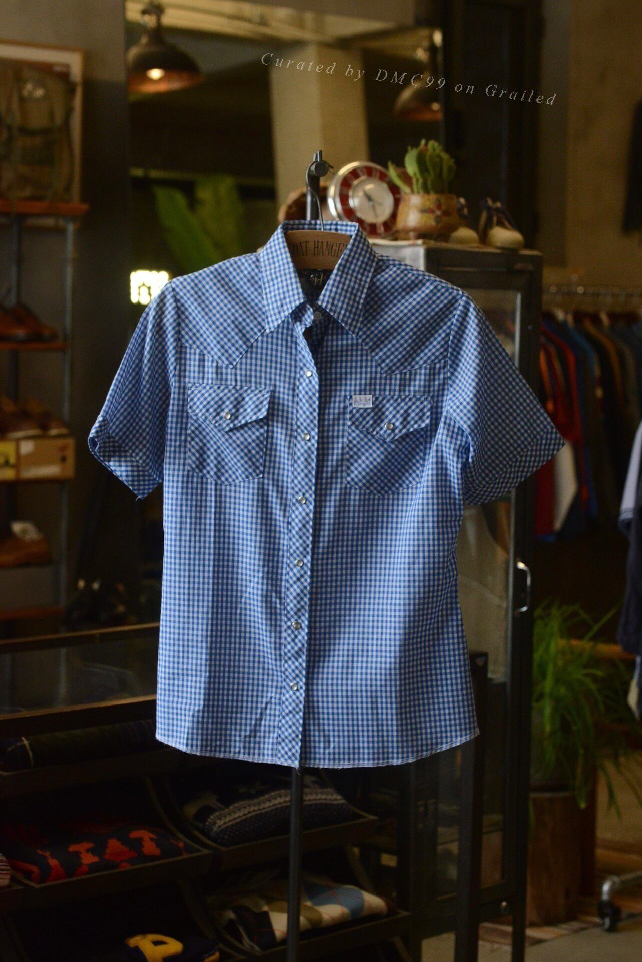 Wrangler Wrangler 1970s US Blue White Check Shirt Size US S / EU 44-46 / 1 - 1 Thumbnail