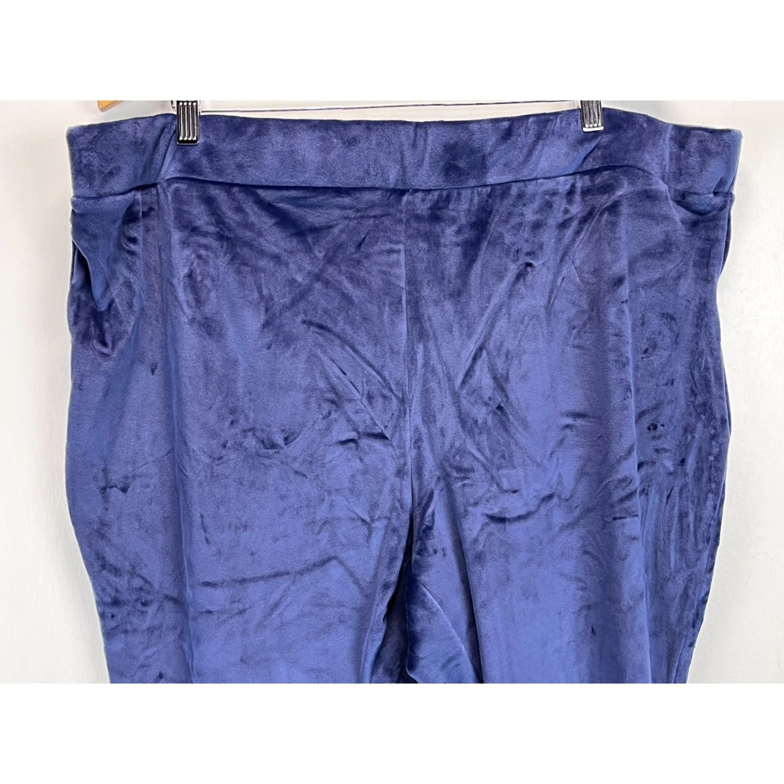 Lands' End VINTAGE Lands' End Velour Pants Women 3X Plus Elastic Waist Pull-On Blue, Casual Pants Size 40" / US 18 - 3 Thumbnail