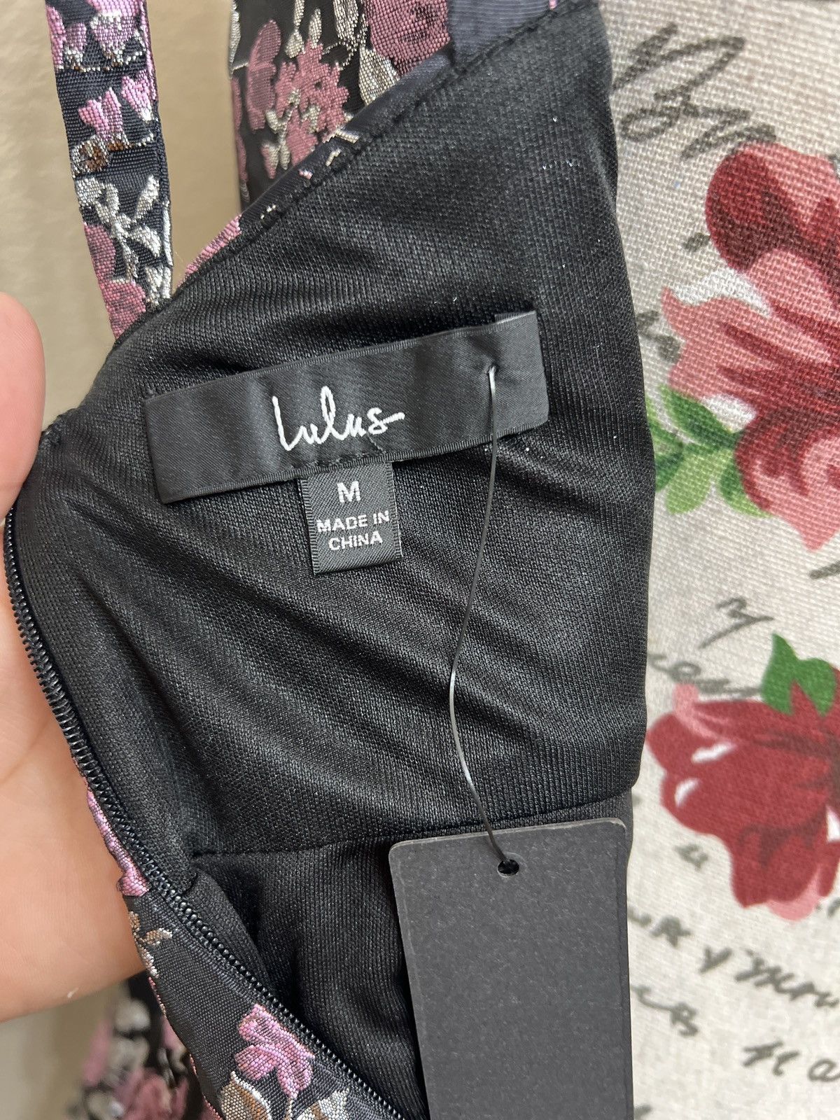 Lulus Lulus Beauty of Botany Black Floral Jacquard Skater Dress Size M / US 6-8 / IT 42-44 - 6 Thumbnail