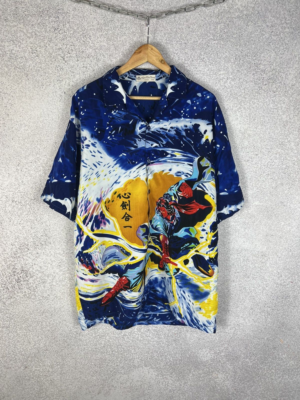 Japanese Brand Vintage Y2K Samurai Overprinted Hawaiian Crazy Shirt Size US XXL / EU 58 / 5 - 1 Thumbnail
