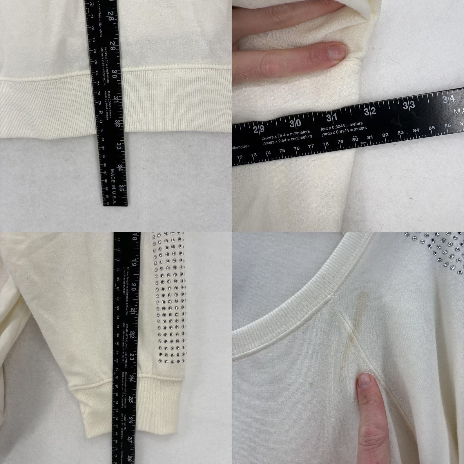 Torrid Torrid Sweatshirt Womens 5X White Rhinestone Sleeve Scoop Neck Raglan Pullover Size XXL / US 16-18 / IT 52-54 - 8 Thumbnail