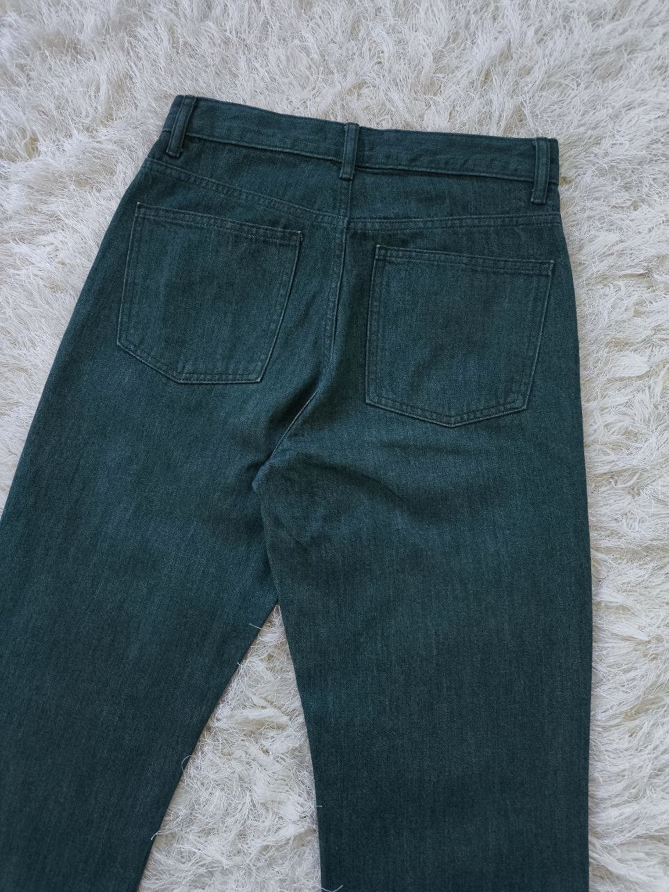Lemaire × Uniqlo UNIQLO U Regular Straight Fit Dark Green Denim Jeans Size US 30 / EU 46 - 4 Thumbnail
