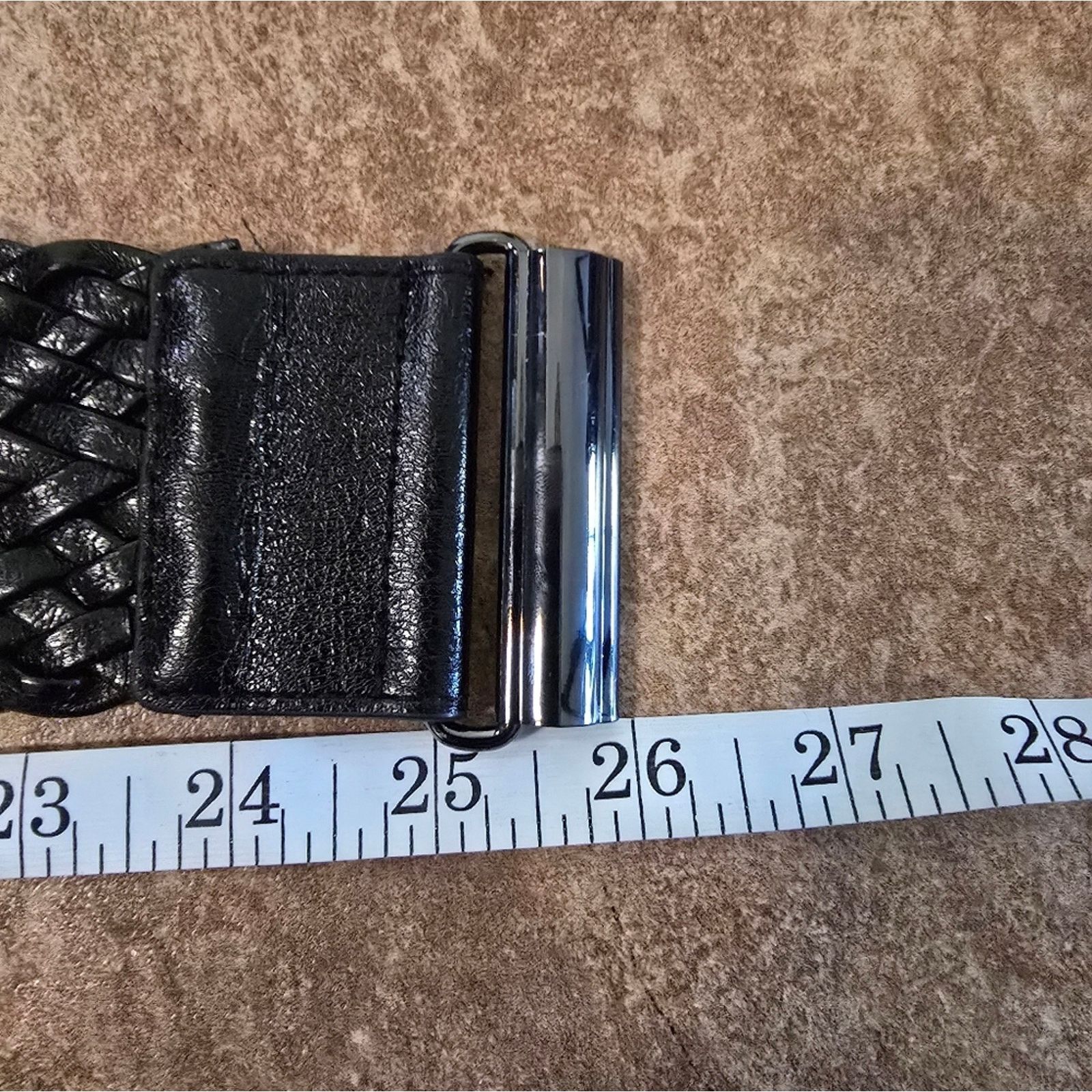 Other Black Wide Braided 26 Elastic Belt Size ONE SIZE - 3 Thumbnail