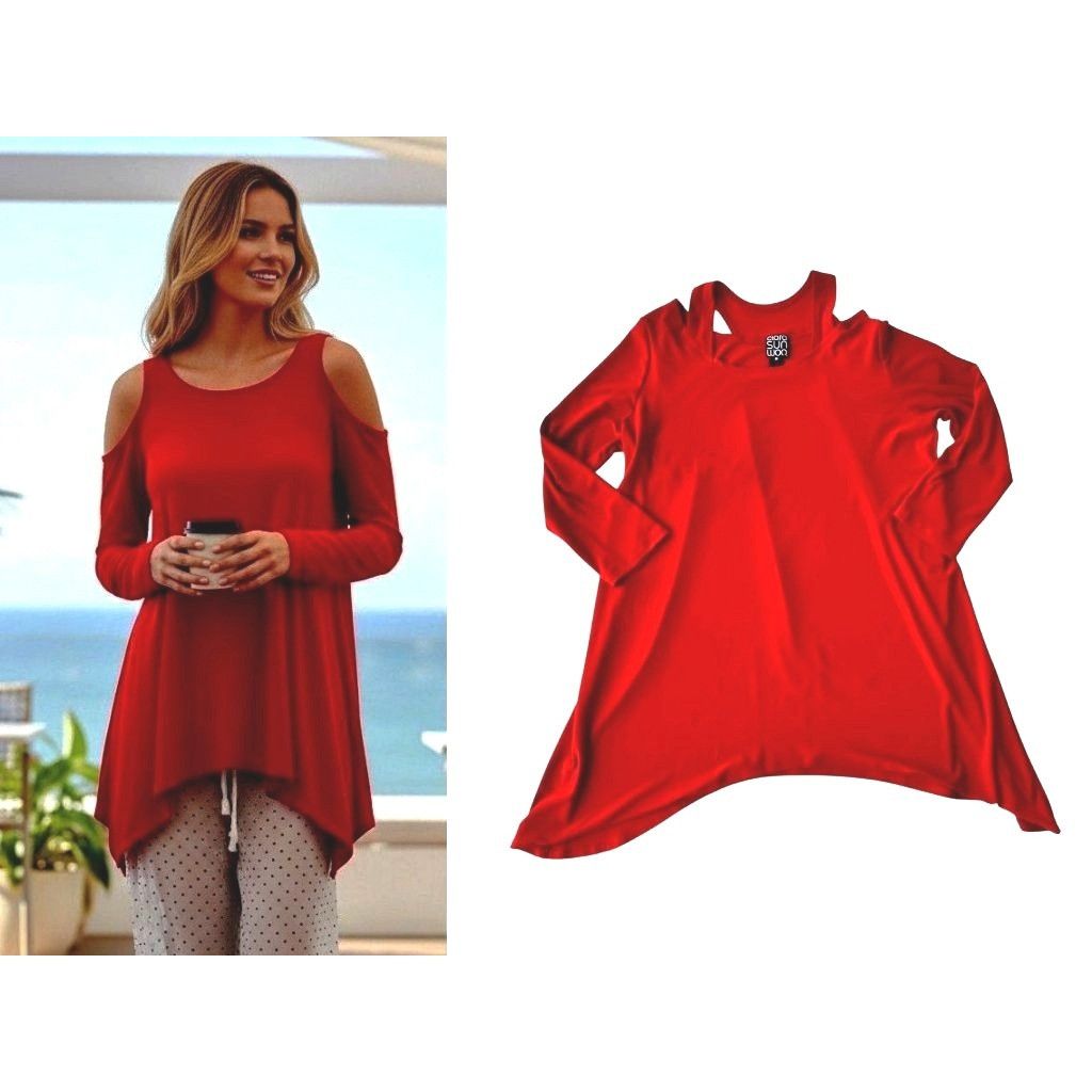 Other Clara Sun Woo Tunic Top Medium Asymmetrical Cold Shoulder Bu Size M / US 6-8 / IT 42-44 - 1 Thumbnail