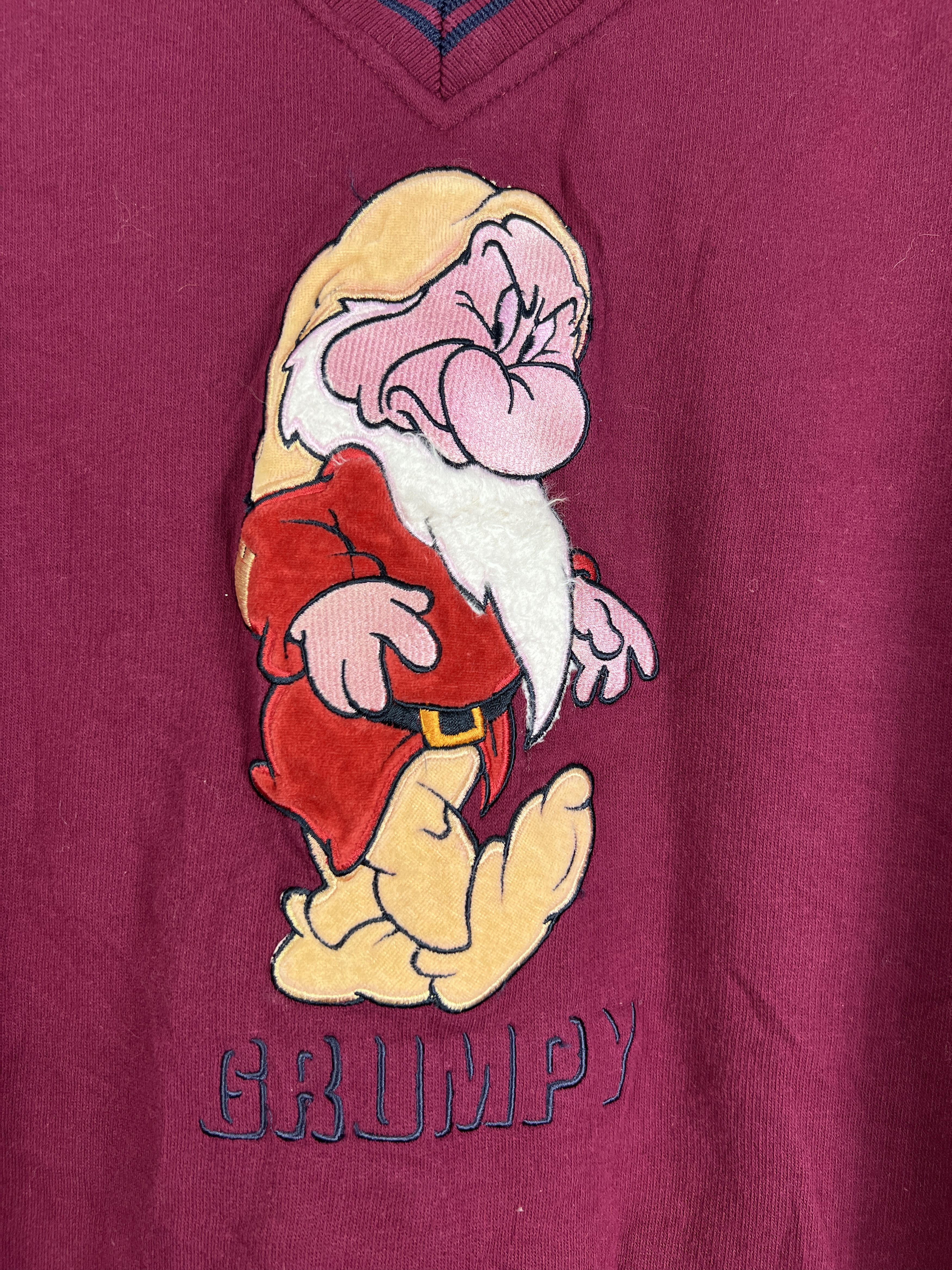Disney VTG DISNEY Grumpy Dwarf Embroidery Sweatshirt (XL) GTMP372 Size US XL / EU 56 / 4 - 2 Thumbnail