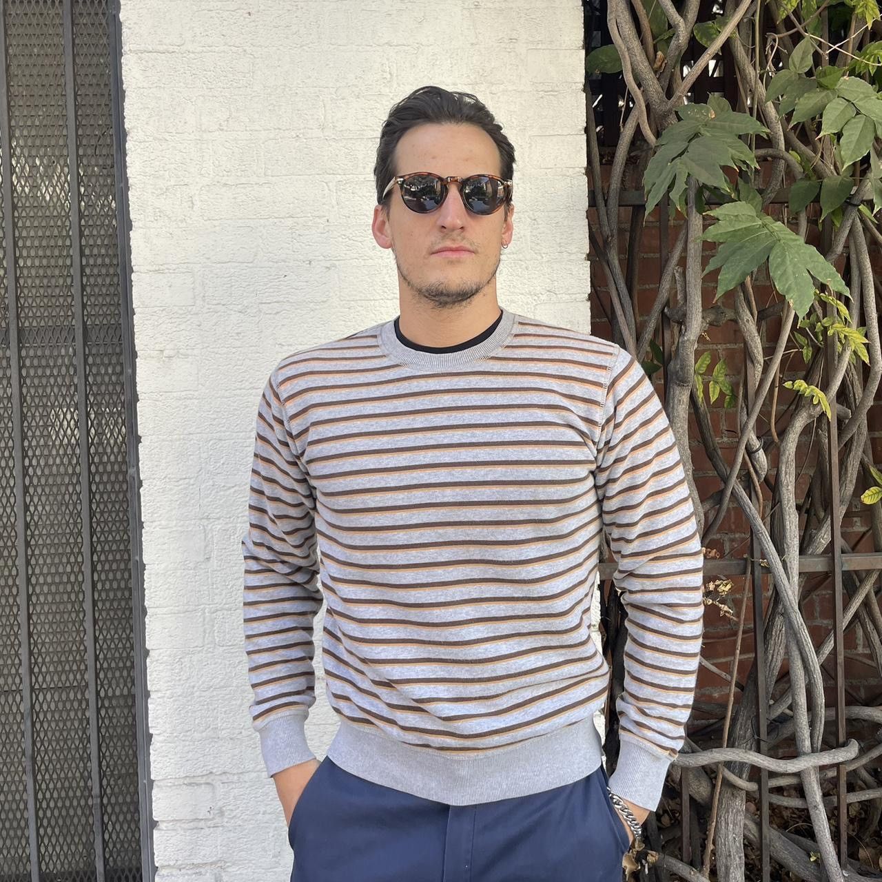 H&M × Zara H&M men’s striped gray crewneck sweatshirt size medium Size US M / EU 48-50 / 2 - 1 Thumbnail