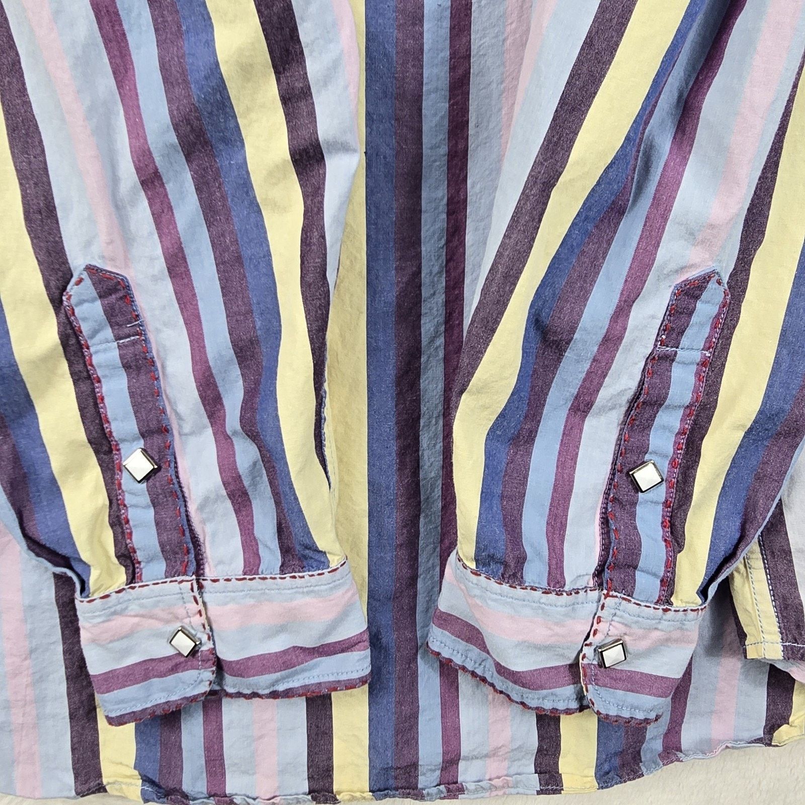 Robert Graham Robert Graham Striped Western Shirt Diamond Pearl Snap Med Size US M / EU 48-50 / 2 - 7 Thumbnail