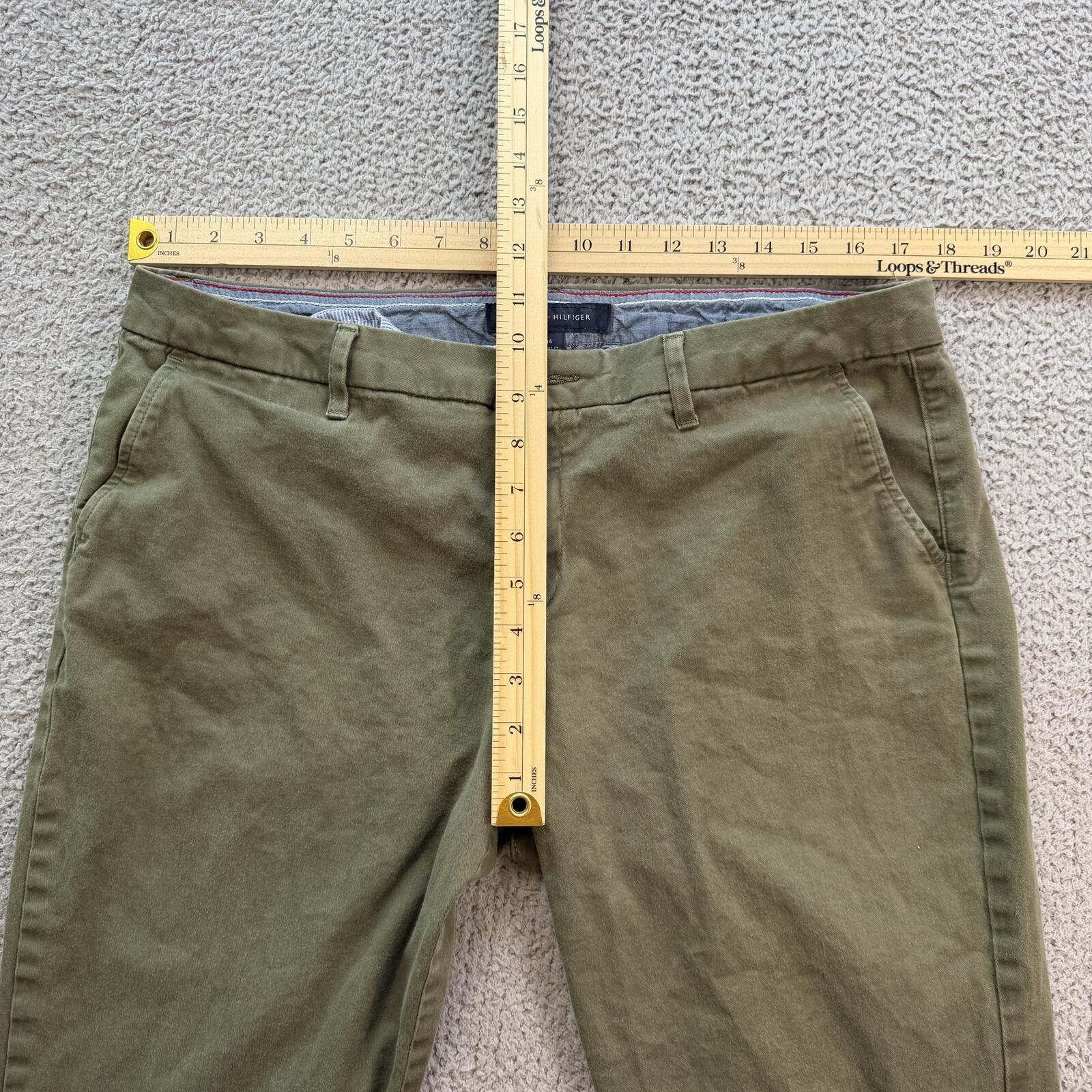 Tommy Hilfiger Women’s Tommy Hilfiger Green Stretch Chino Pants 14 Straight Size 36" / US 14 / IT 50 - 3 Thumbnail