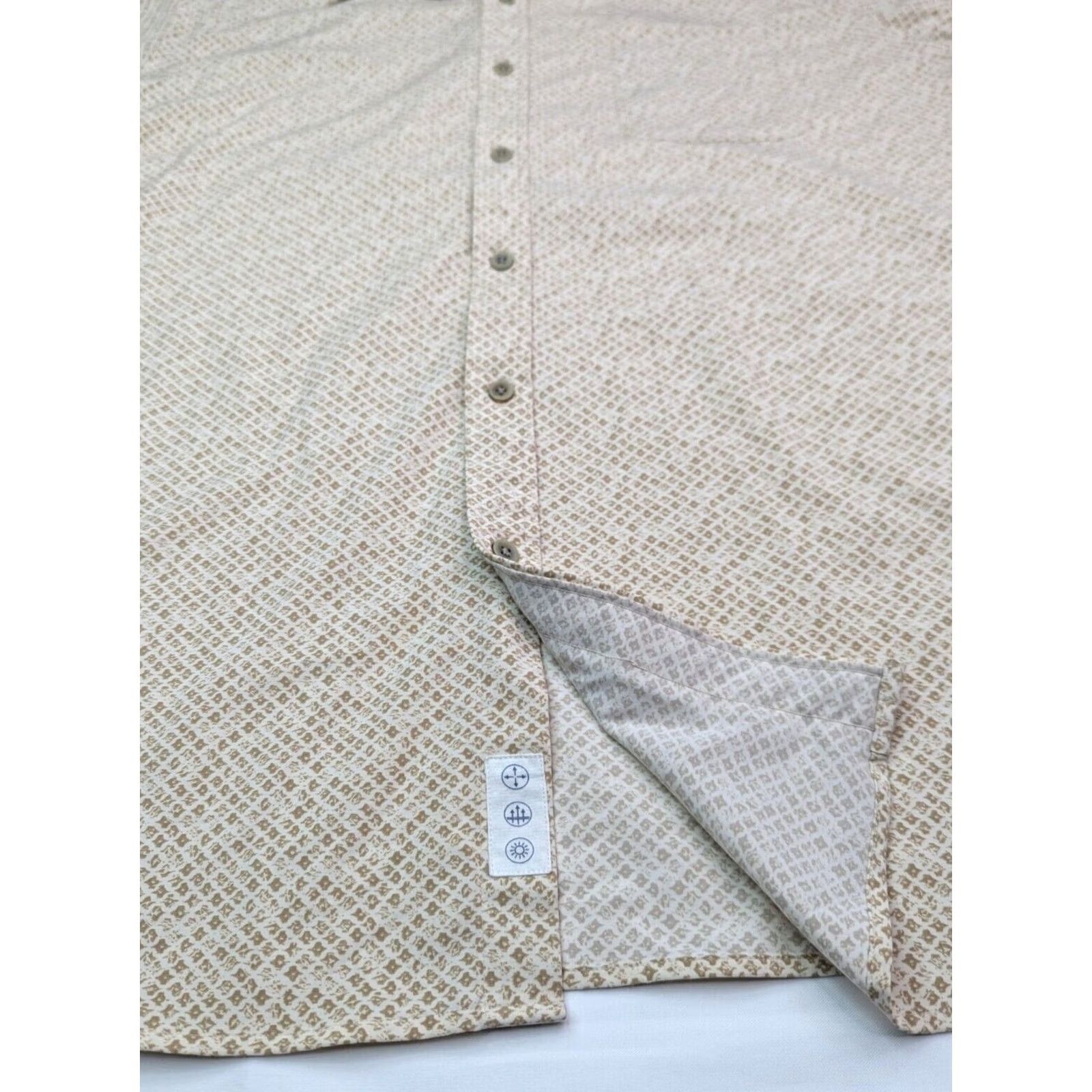 Vintage ROWM Button-Up Shirt Geometric, Men 2XL, Brown Orange, Short Sleeve, Casual, 54 Chest, Cotton Blend, VINTAGE? No Size US XXL / EU 58 / 5 - 5 Thumbnail
