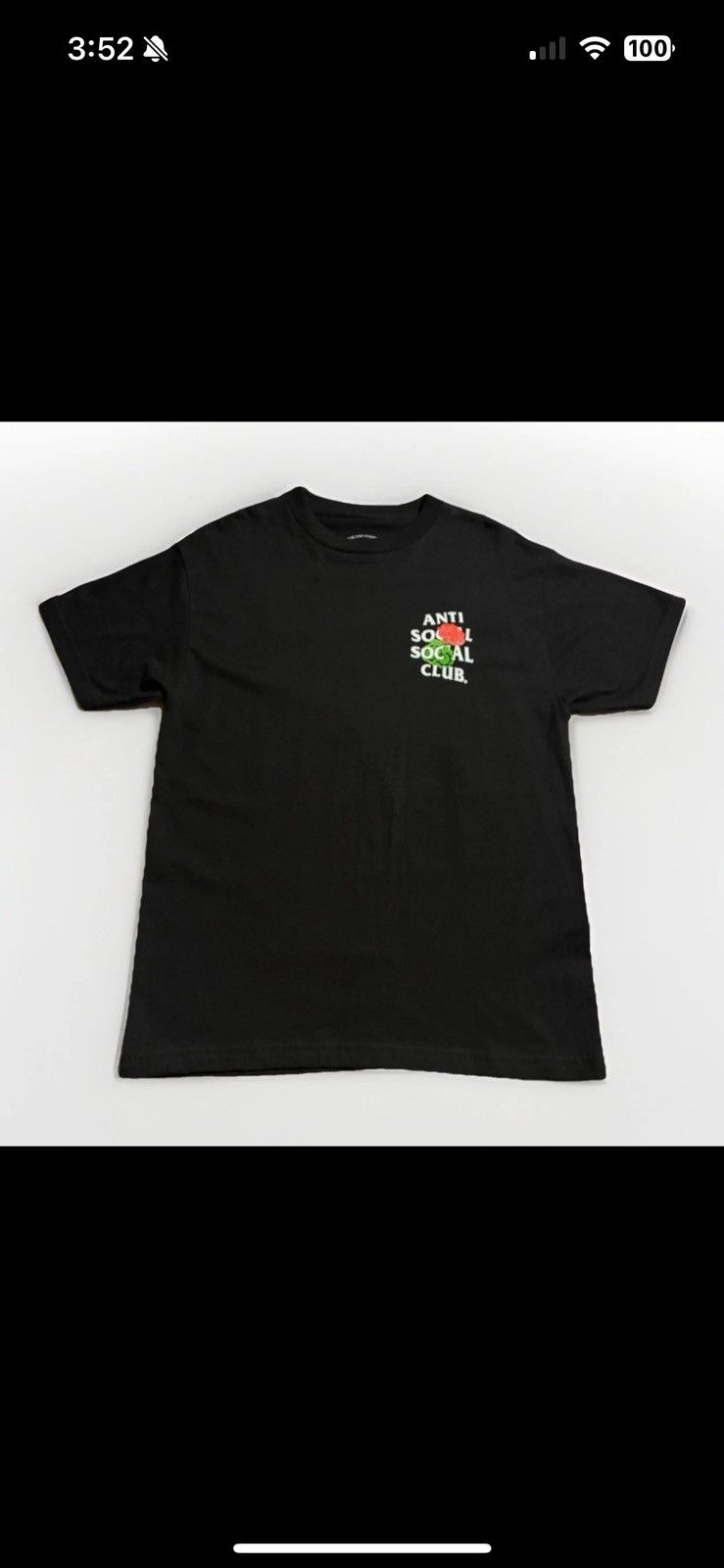 Anti Social Social Club Anti Social Social Club Floral Logo Black (M) Graphic Tee Size US M / EU 48-50 / 2 - 4 Thumbnail