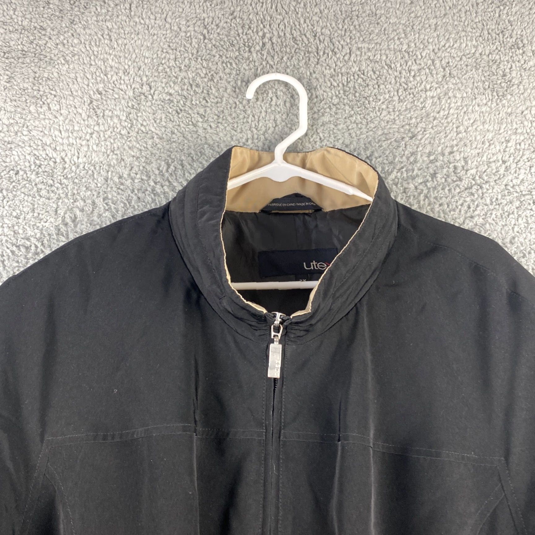 Vintage UTEX Woman's Full Zip Up Jacket Coat Size 2X Black Long Sleeves 47-2 Size XXL / US 16-18 / IT 52-54 - 2 Thumbnail