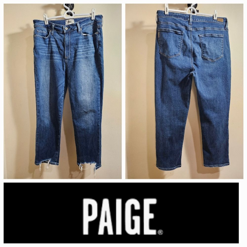 Paige Paige Jeans Hoxton Slim Crop Front Raw Hem 32/14 Size 32" / US 10 / IT 46 - 1 Thumbnail