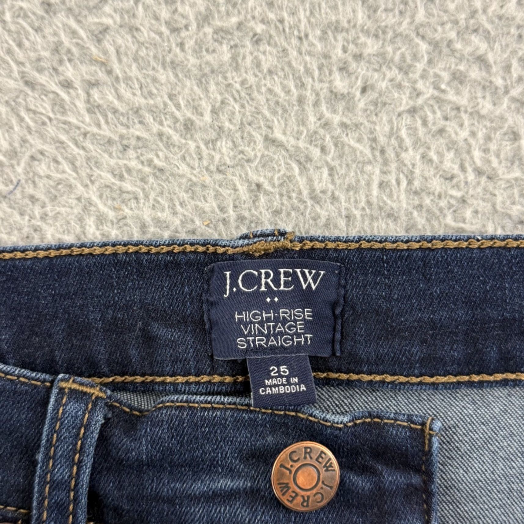 J.Crew VINTAGE J. CREW Jeans Women's 25 Blue Denim High Rise Straight Leg Zip Size 30" / US 8 / IT 44 - 5 Thumbnail