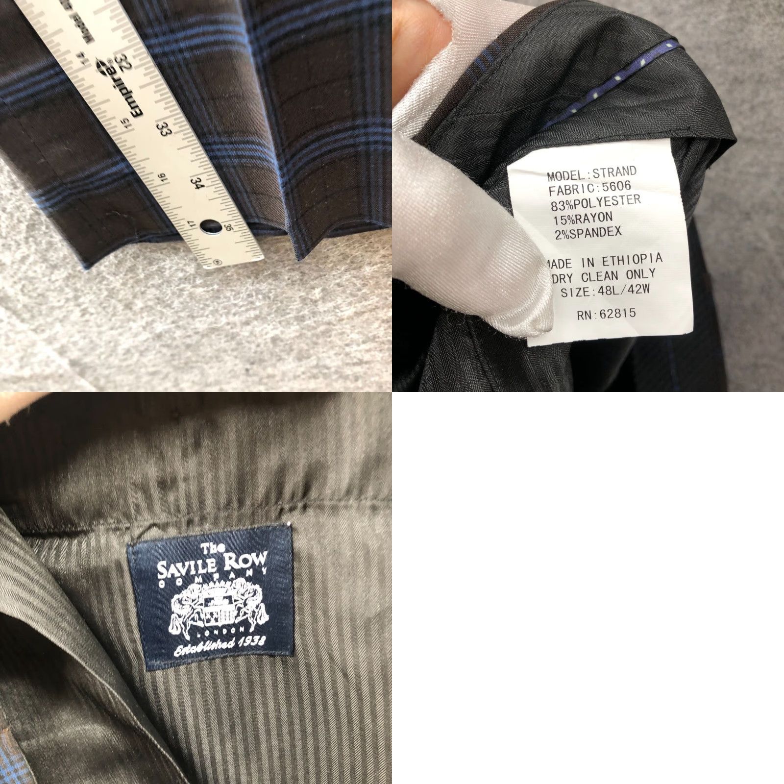 Vintage The Savile Row Plaid Strand Dress Pants Mens 42x35 Brown Blue Straight Leg Dress Pants Mens 42 Brown Blue Plaid Strai Size US 42 / EU 58 - 8 Thumbnail