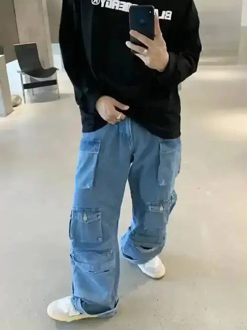 Designer × Japanese Brand × Jean y2k faded cargo baggy jeans Size US 30 / EU 46 - 2 Thumbnail