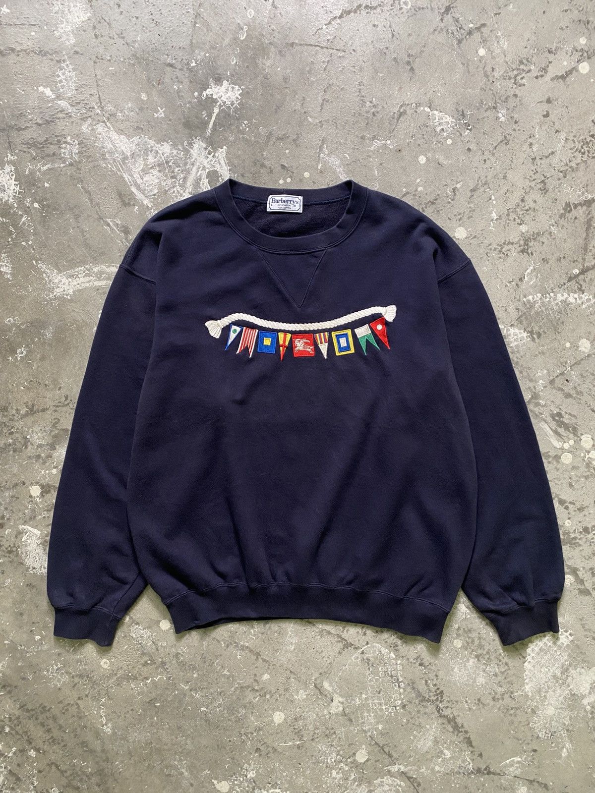 Burberry Vintage Burberrys Embroidery Rainbow Flag Pullover Size US L / EU 52-54 / 3 - 1 Thumbnail
