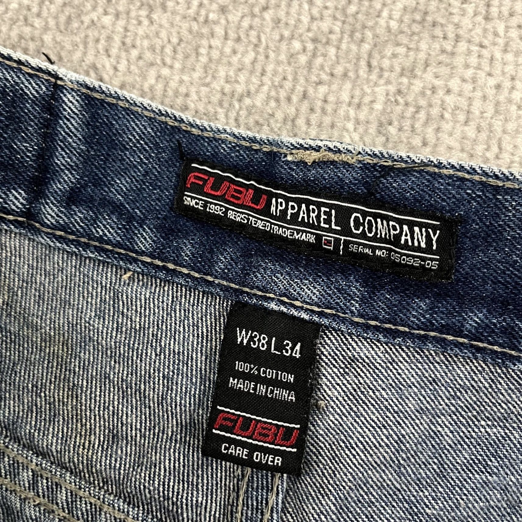 Fubu VINTAGE FUBU Jeans Mens 36 x 32 Straight Blue Denim Cargo Skater Hip Hop Y2K Mens Size US 36 / EU 52 - 2 Thumbnail