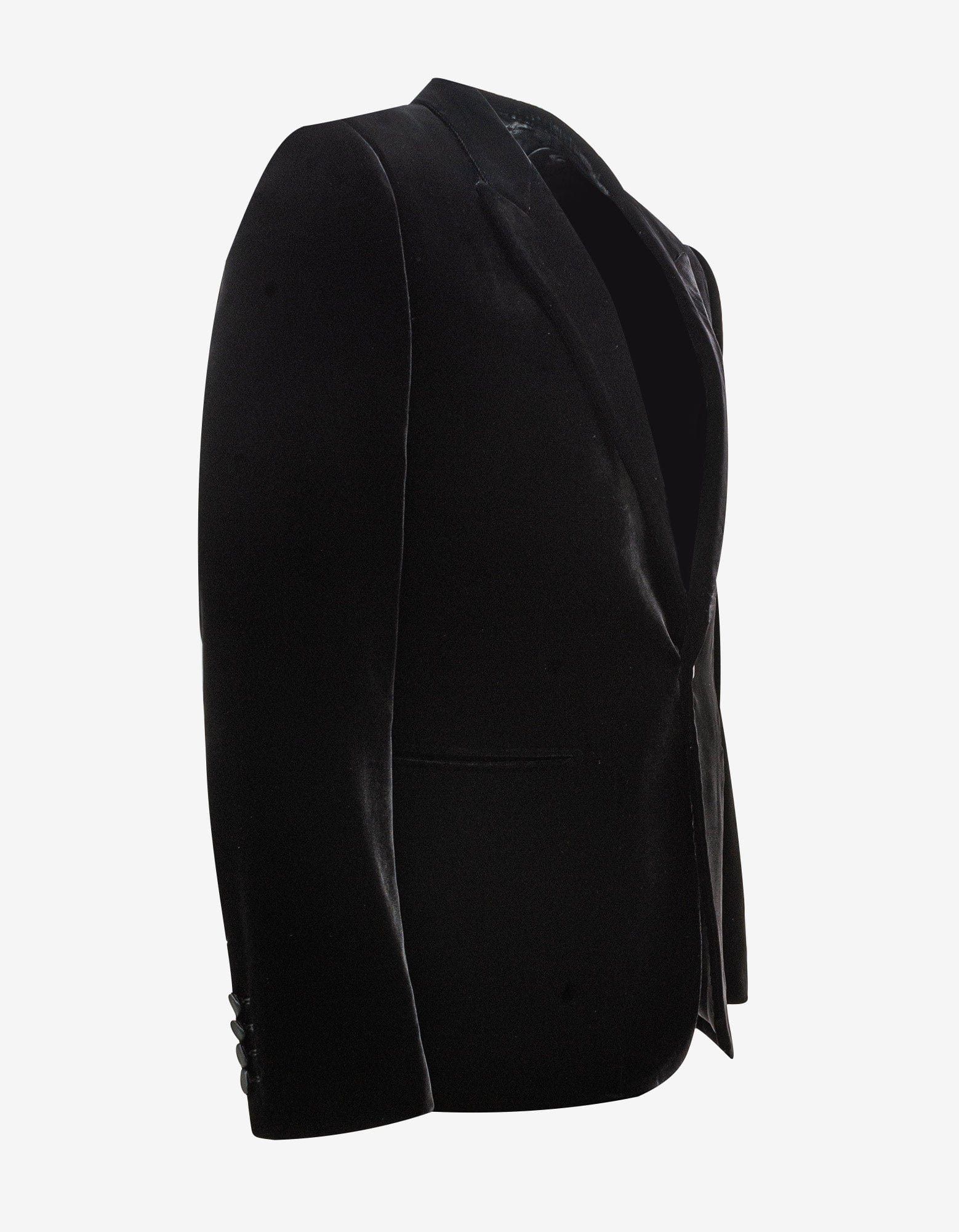 Saint Laurent Paris Black Velvet Blazer Jacket Size 54R - 3 Thumbnail