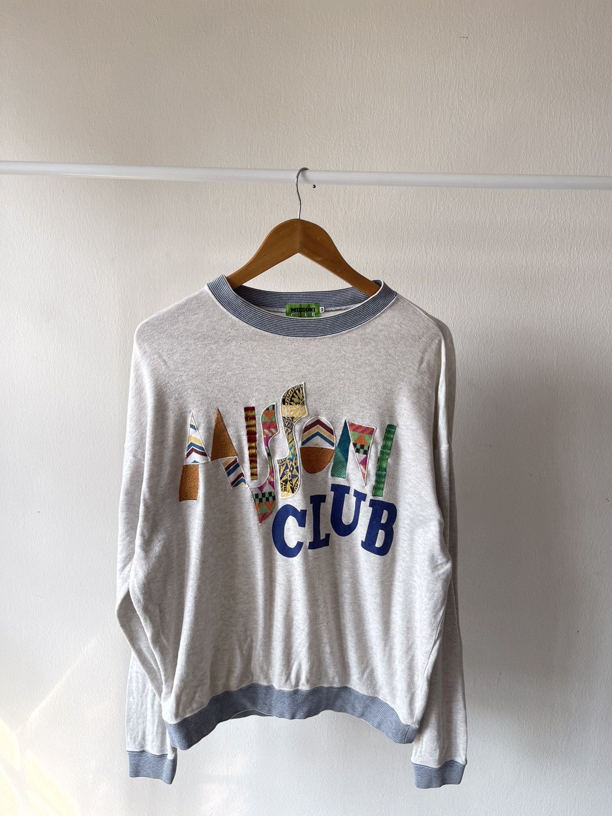 Designer × Missoni 90s Missoni Club Spellout Sweatshirt Size US L / EU 52-54 / 3 - 1 Thumbnail