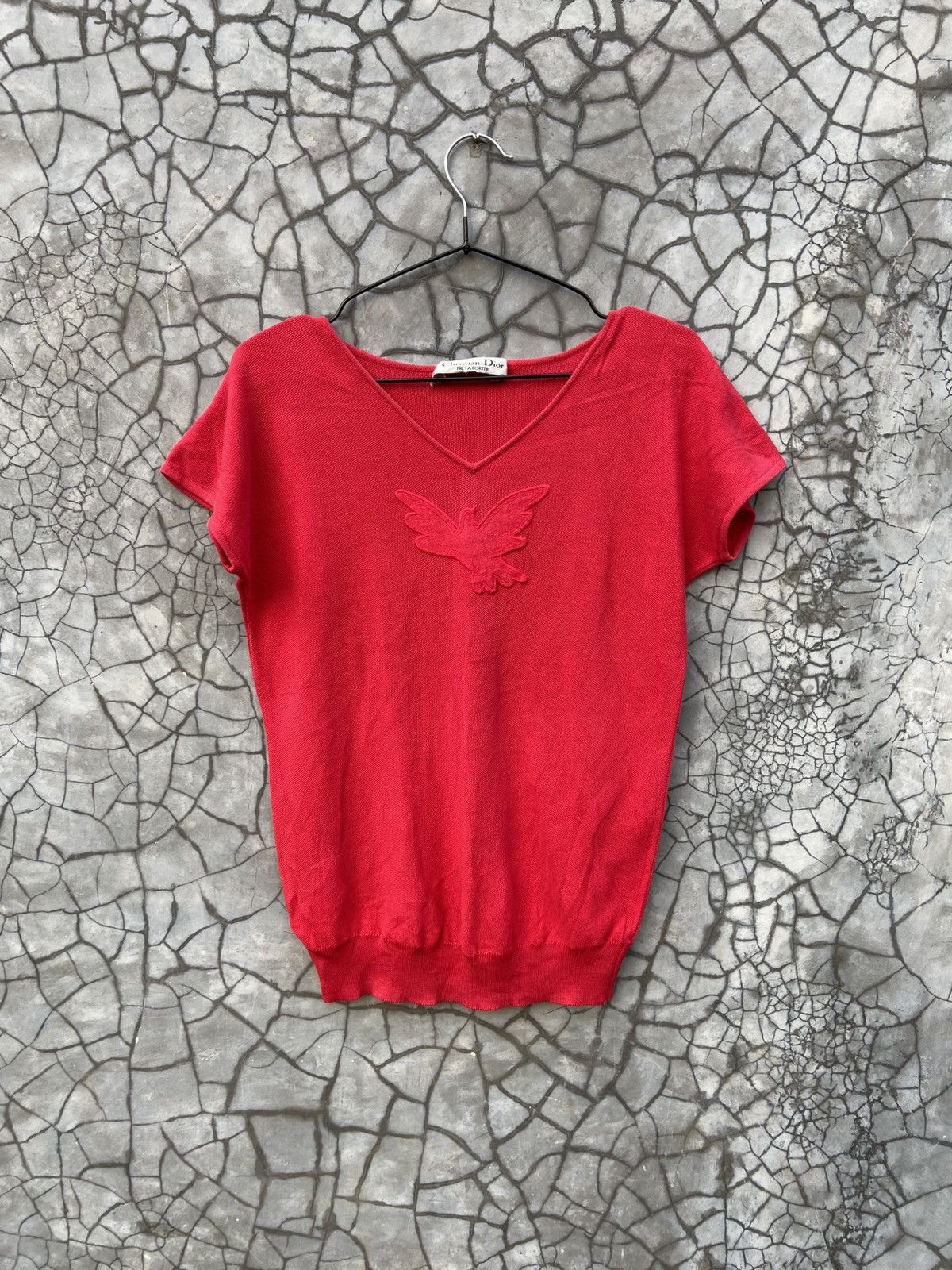 Dior True Vtg 80s Christian Dior Pret A Porter Embroidered Knit Size M / US 6-8 / IT 42-44 - 1 Thumbnail