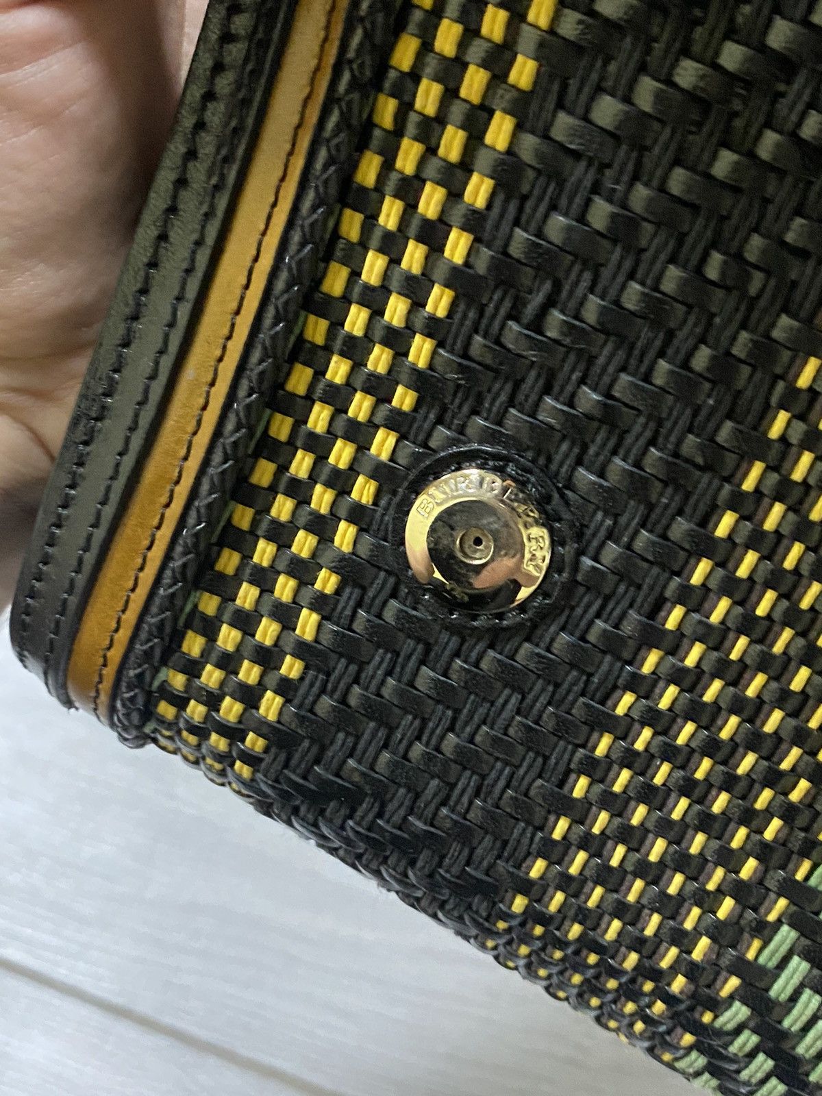 Burberry Prorsum Burberry buffalo leather woven raffia flap clutch Size ONE SIZE - 7 Thumbnail