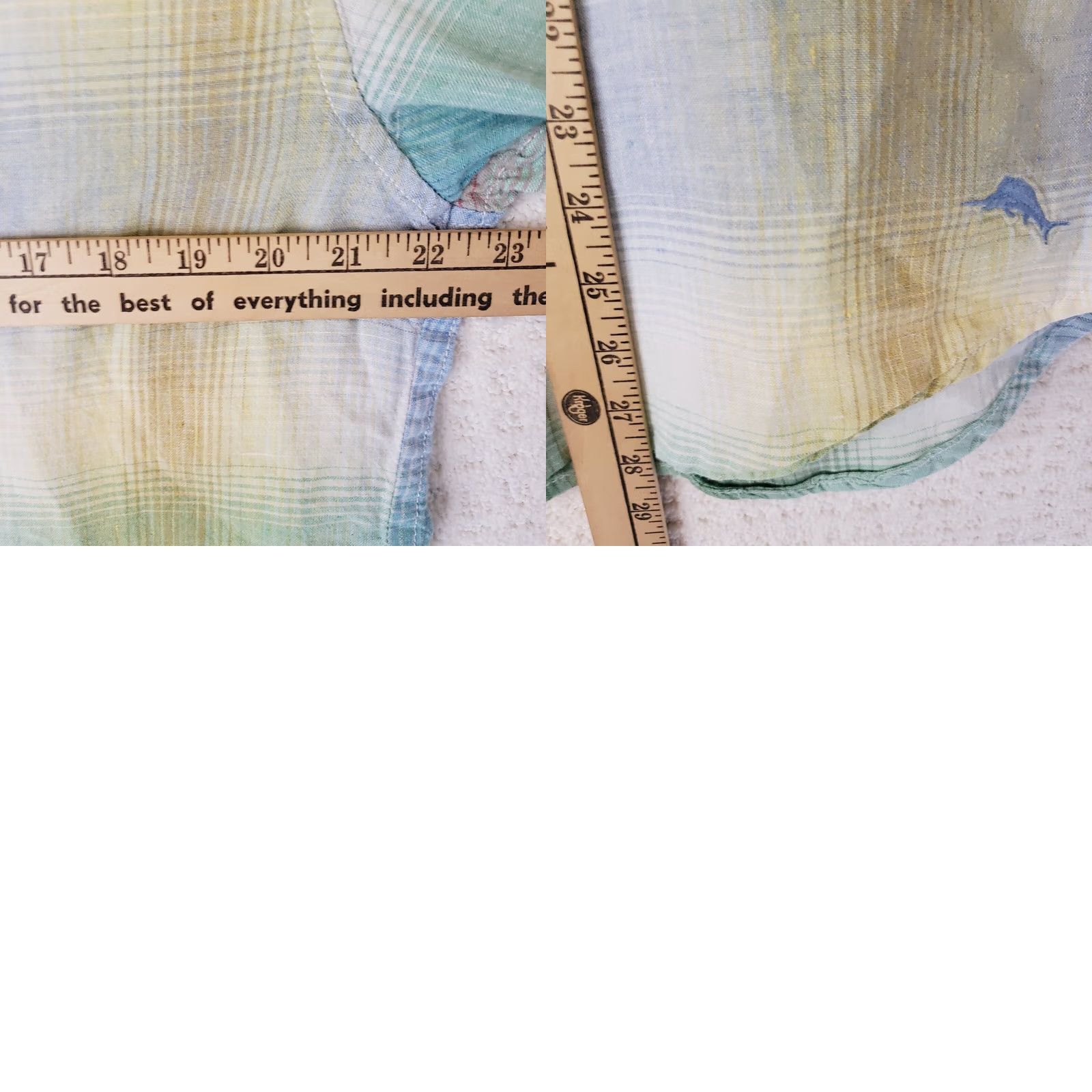 Tommy Bahama Tommy Bahama Men's M Purple Multicolor Plaid 100% Linen Short Sl Shirt Fish Logo Size US M / EU 48-50 / 2 - 8 Thumbnail