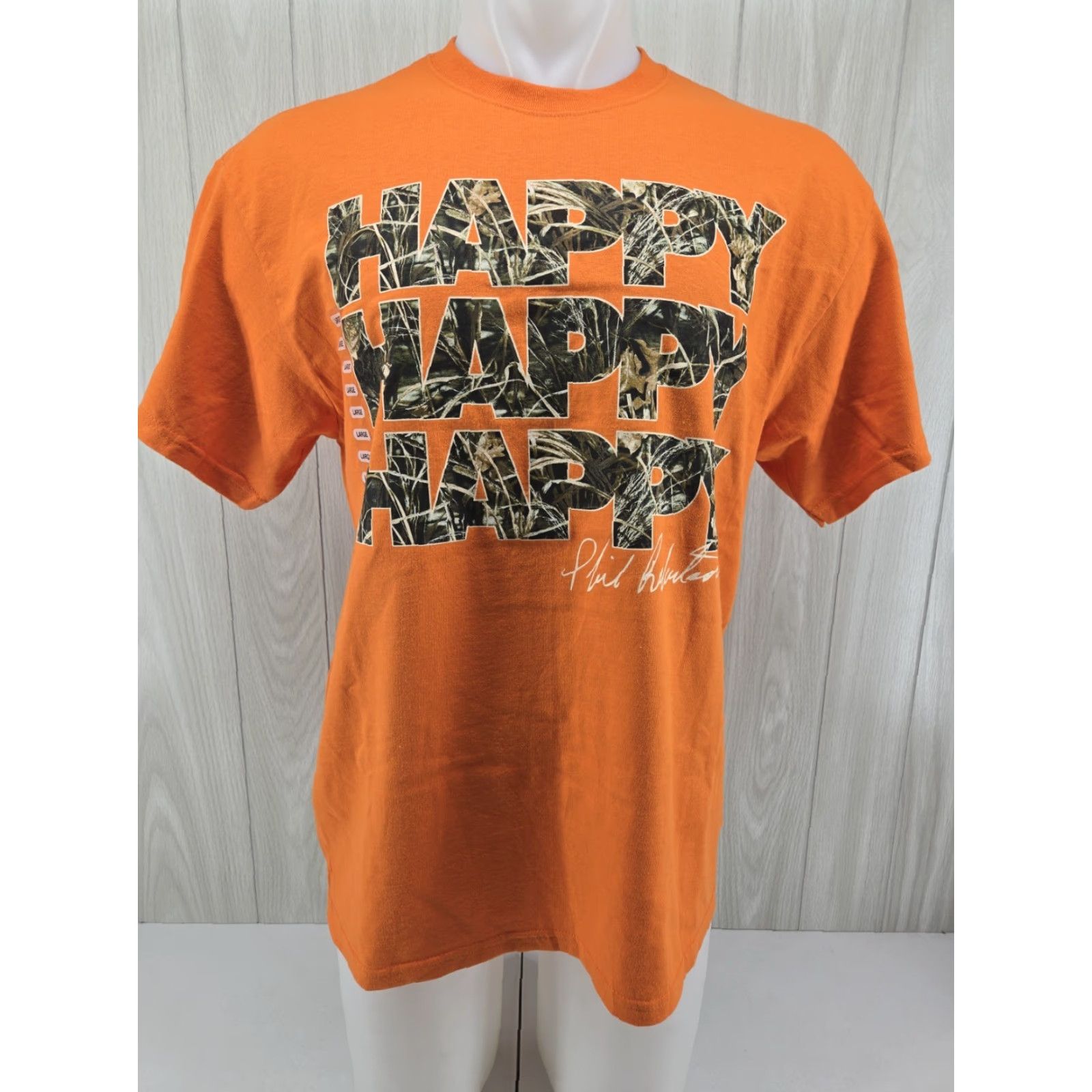 Vintage Duck Commander T Shirt Adult LARGE Orange Camouflage Happy Graphic Phil Robertson Shirt Mens Size US L / EU 52-54 / 3 - 2 Thumbnail