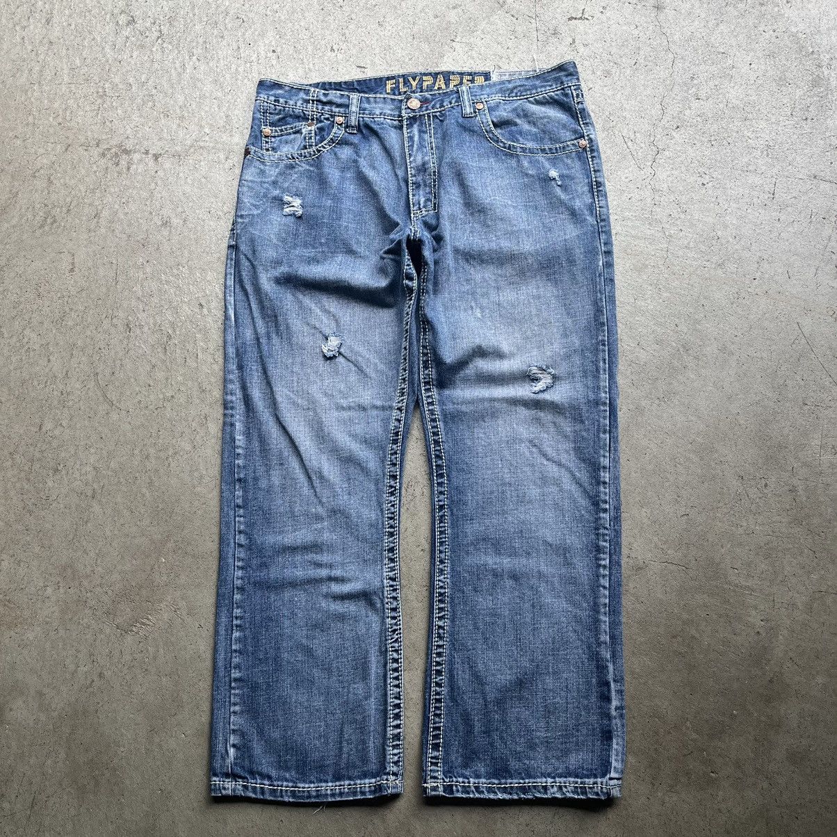 Affliction Crazy Y2K Cross Pocket Grunge Baggy Wide Leg Skater Distress Size US 38 / EU 54 - 4 Thumbnail