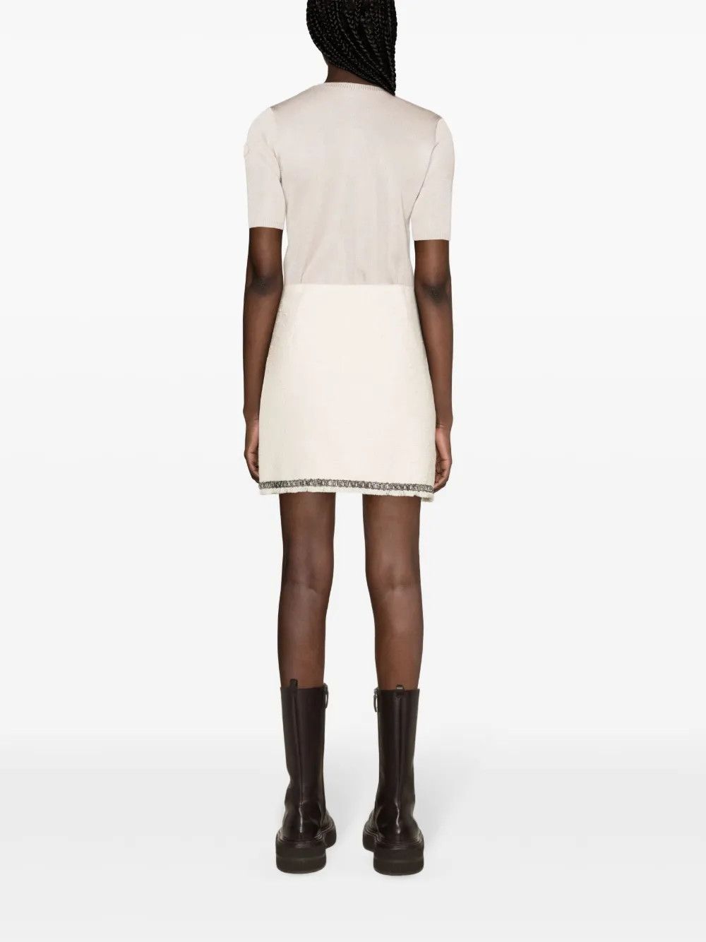 Moncler o1y1125 Mini Skirt in Ivory Size 27" / US 4 / IT 40 - 3 Thumbnail