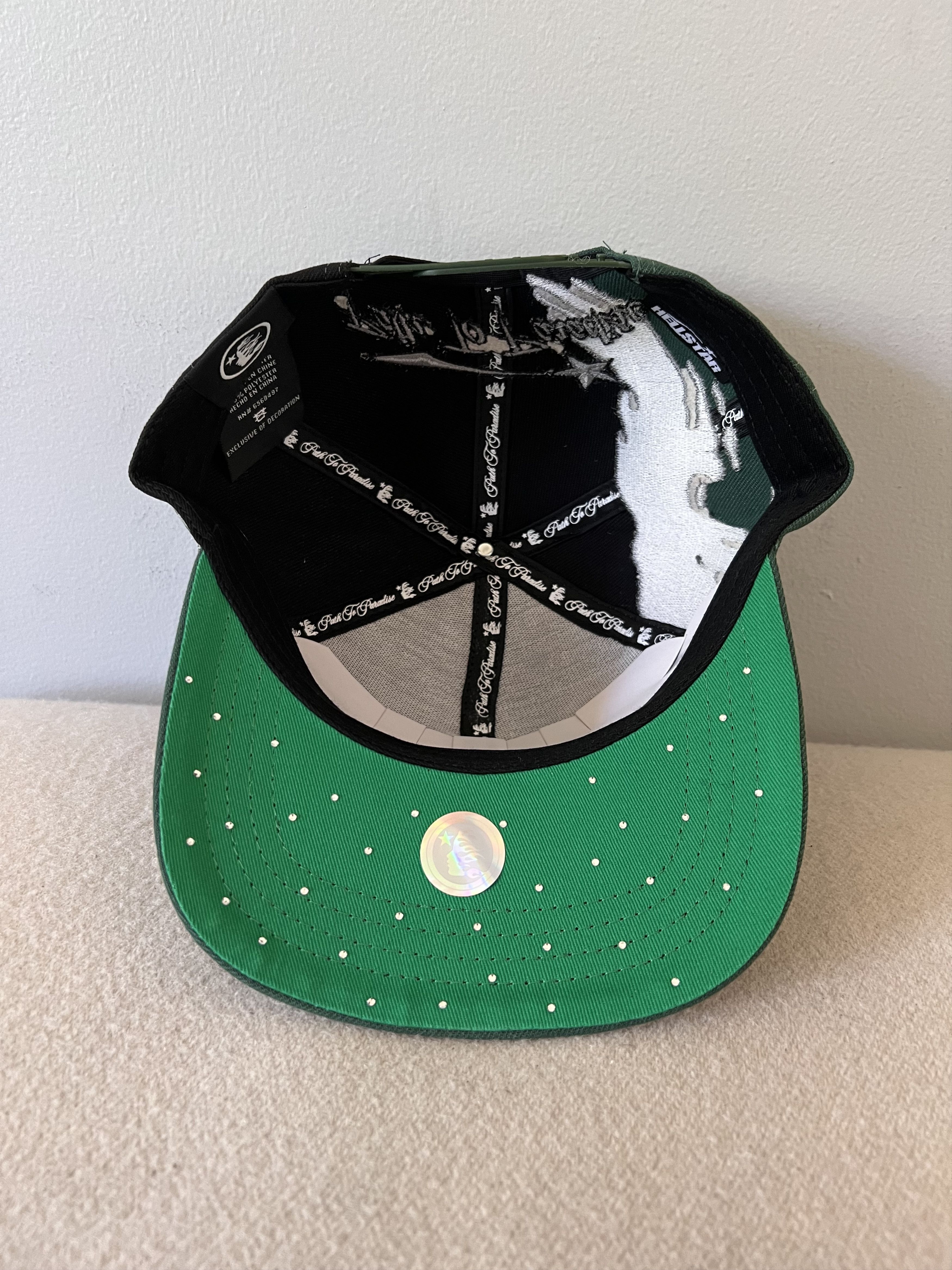 HELLSTAR Hellstar Paintbrush Snapback Hat in Black Green Size ONE SIZE - 6 Thumbnail