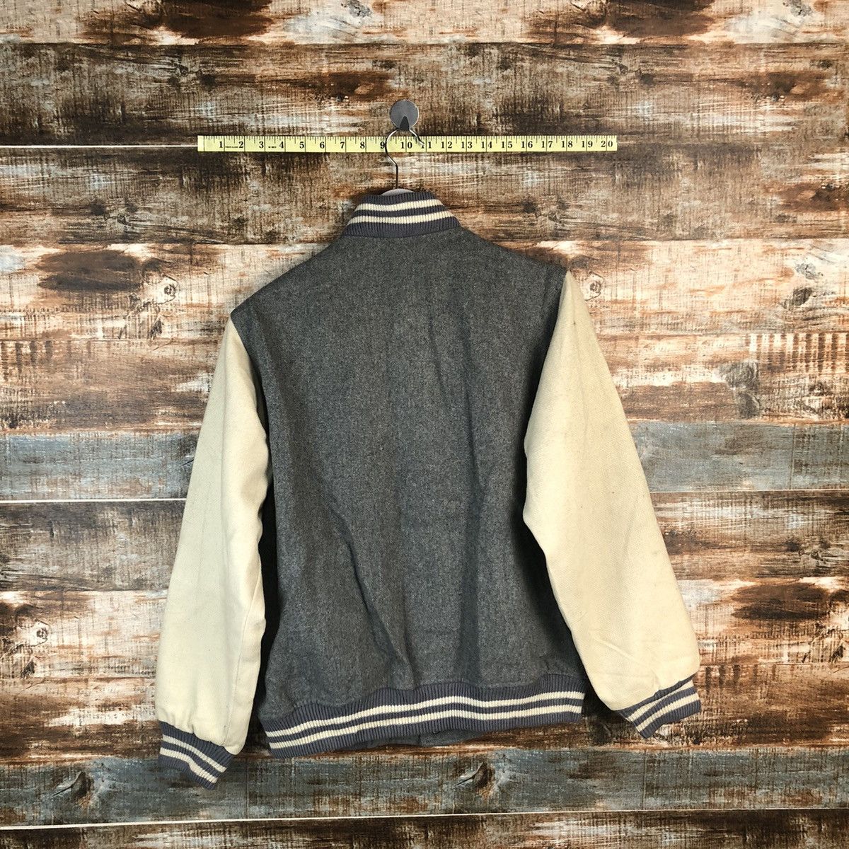 Japanese Brand Ueno Iryo Inc made in japan Grey Varsity Jacket #A1299 Size US M / EU 48-50 / 2 - 11 Thumbnail