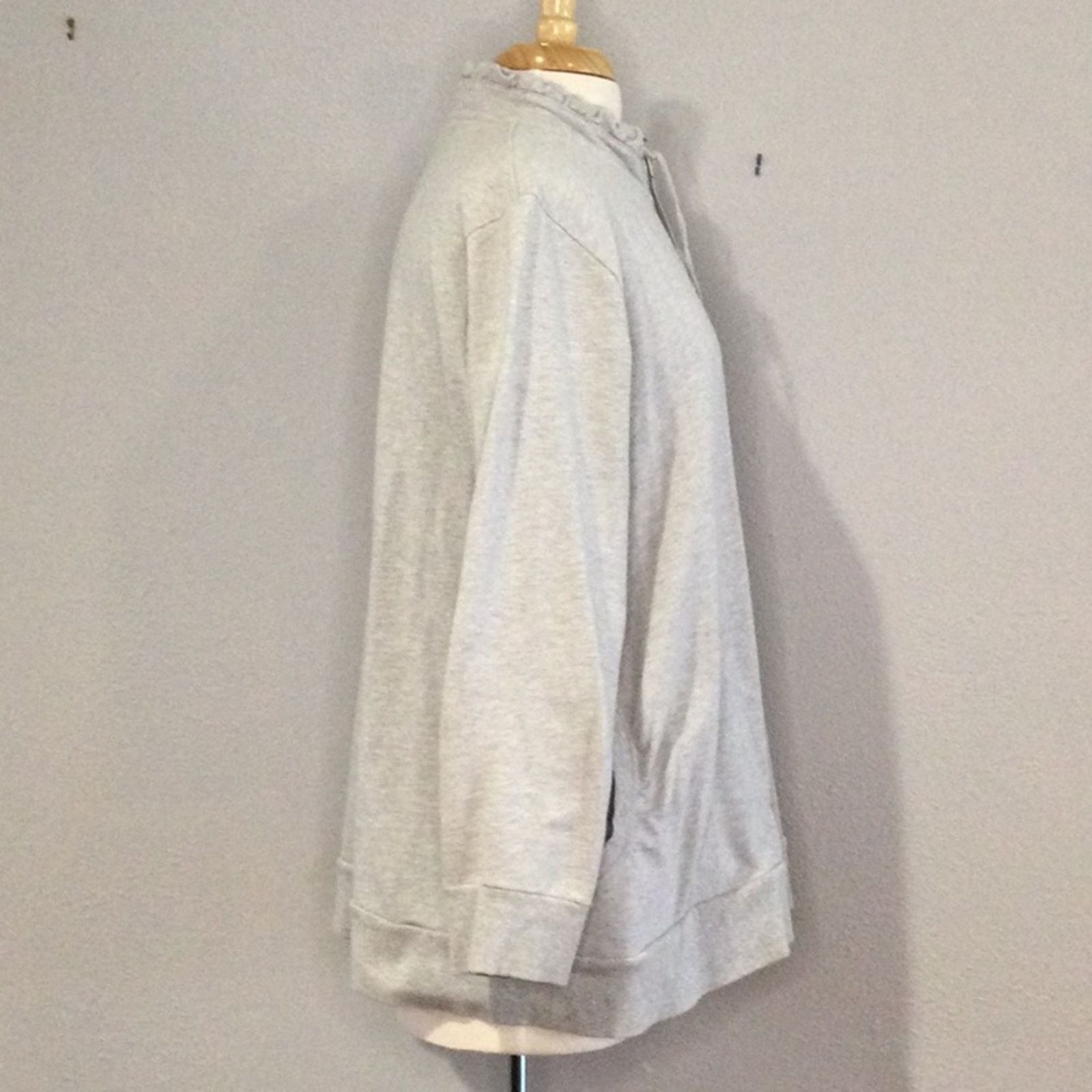 Other Just My Size Gray Full Zip Jacket w/Pockets 2X (18W/20W) Size XXL / US 16-18 / IT 52-54 - 4 Thumbnail