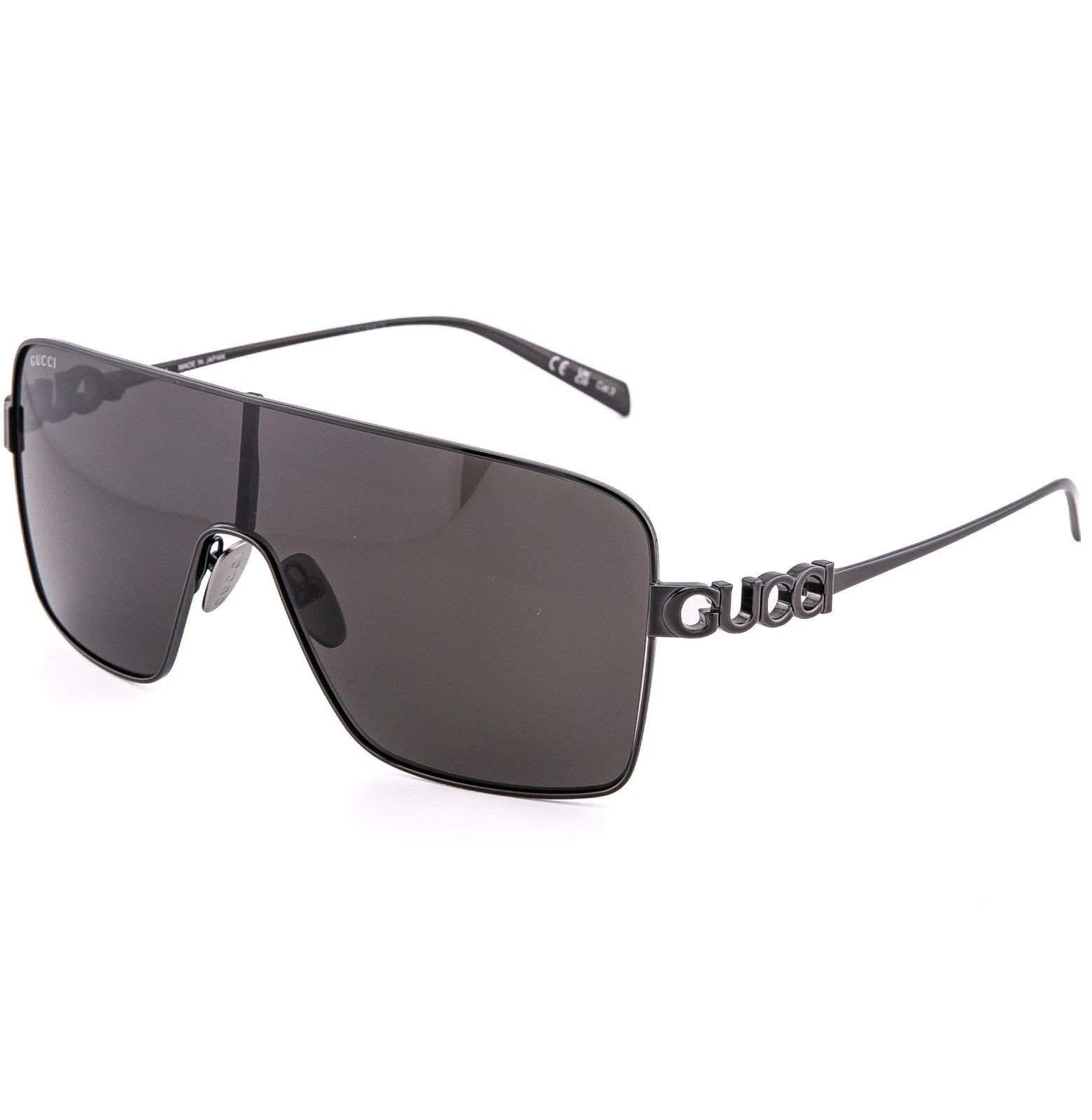 Gucci GUCCI 1936 Gg1936S Gray Black Logo Metal Mask Sunglasses 002 Size ONE SIZE - 3 Thumbnail