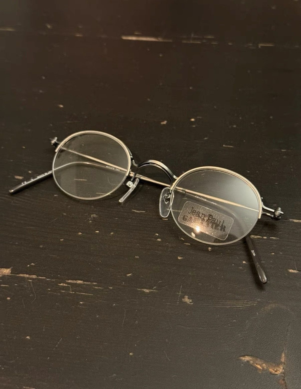 Jean Paul Gaultier White Round Frame Clear Lens Glasses Size ONE SIZE - 8 Thumbnail