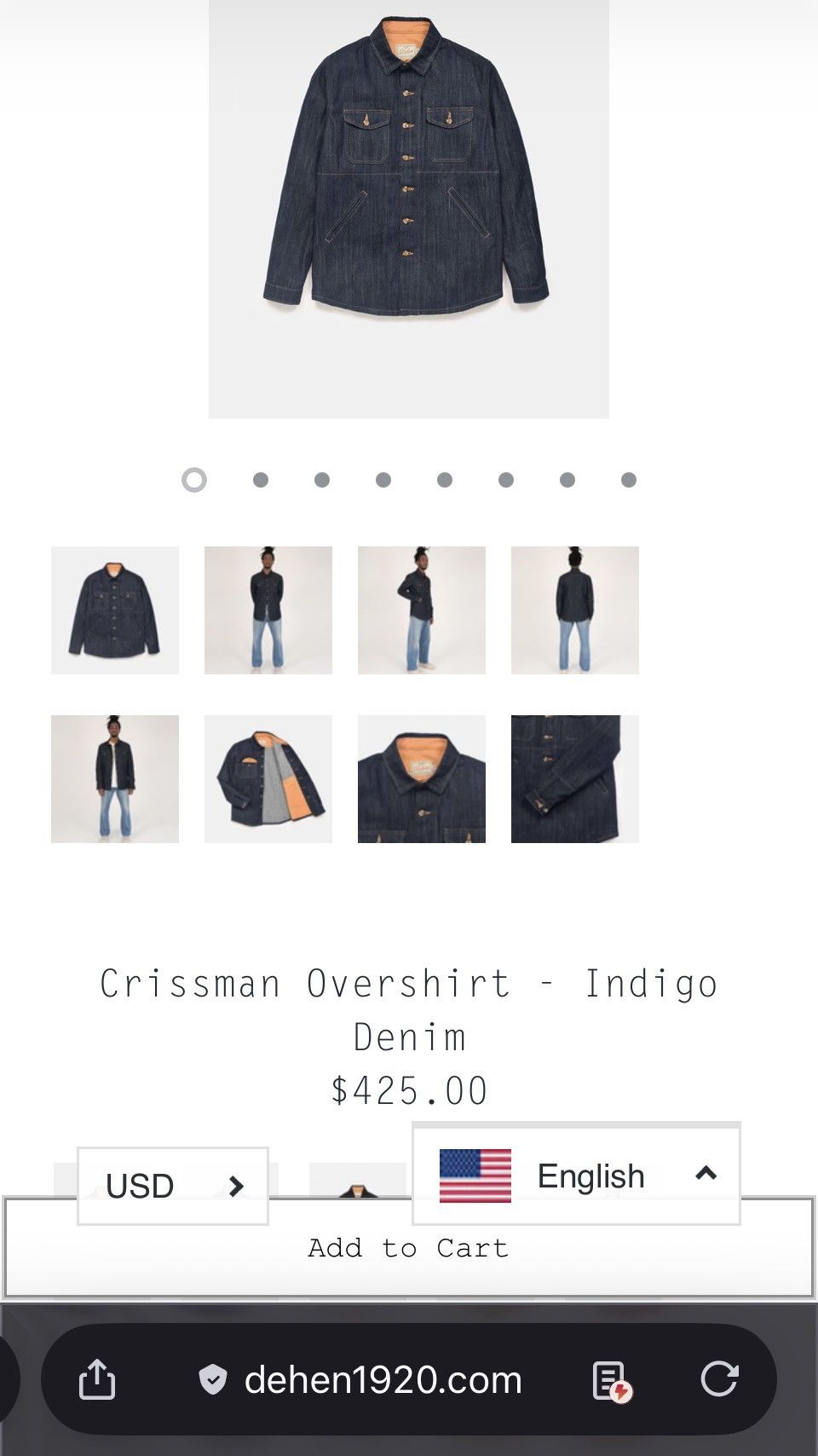 Dehen 1920 Dehen 1920 Crissman Overshirt - Indigo Denim Size US S / EU 44-46 / 1 - 2 Thumbnail