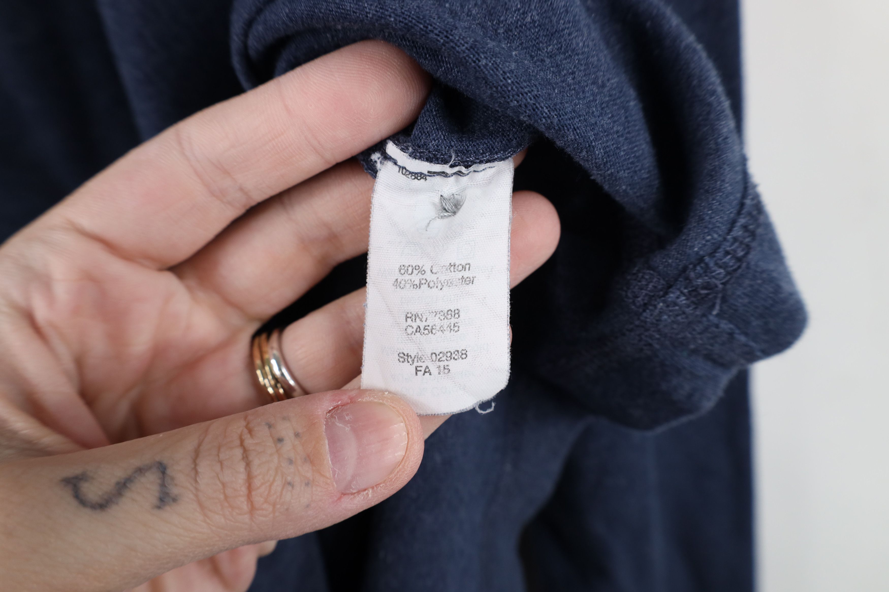 J.Crew J Crew Blank Knit Long Sleeve Henley T-Shirt Blue Cotton Size US L / EU 52-54 / 3 - 9 Thumbnail