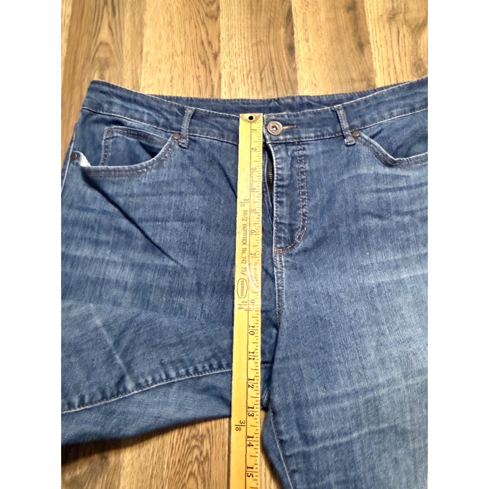 Vintage Bandolino Jeans Women's Size 37 Waist Blue Denim Straight Leg Size 26" / US 2 / IT 38 - 7 Thumbnail