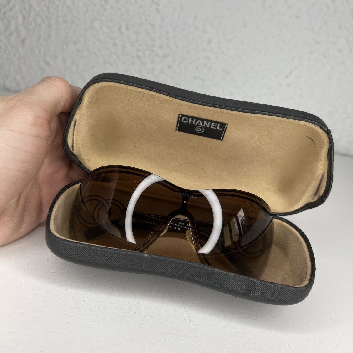 Chanel Chanel CC Oversized Brown Sunglasses Brown Fade Y2K Retro Size ONE SIZE - 10 Thumbnail