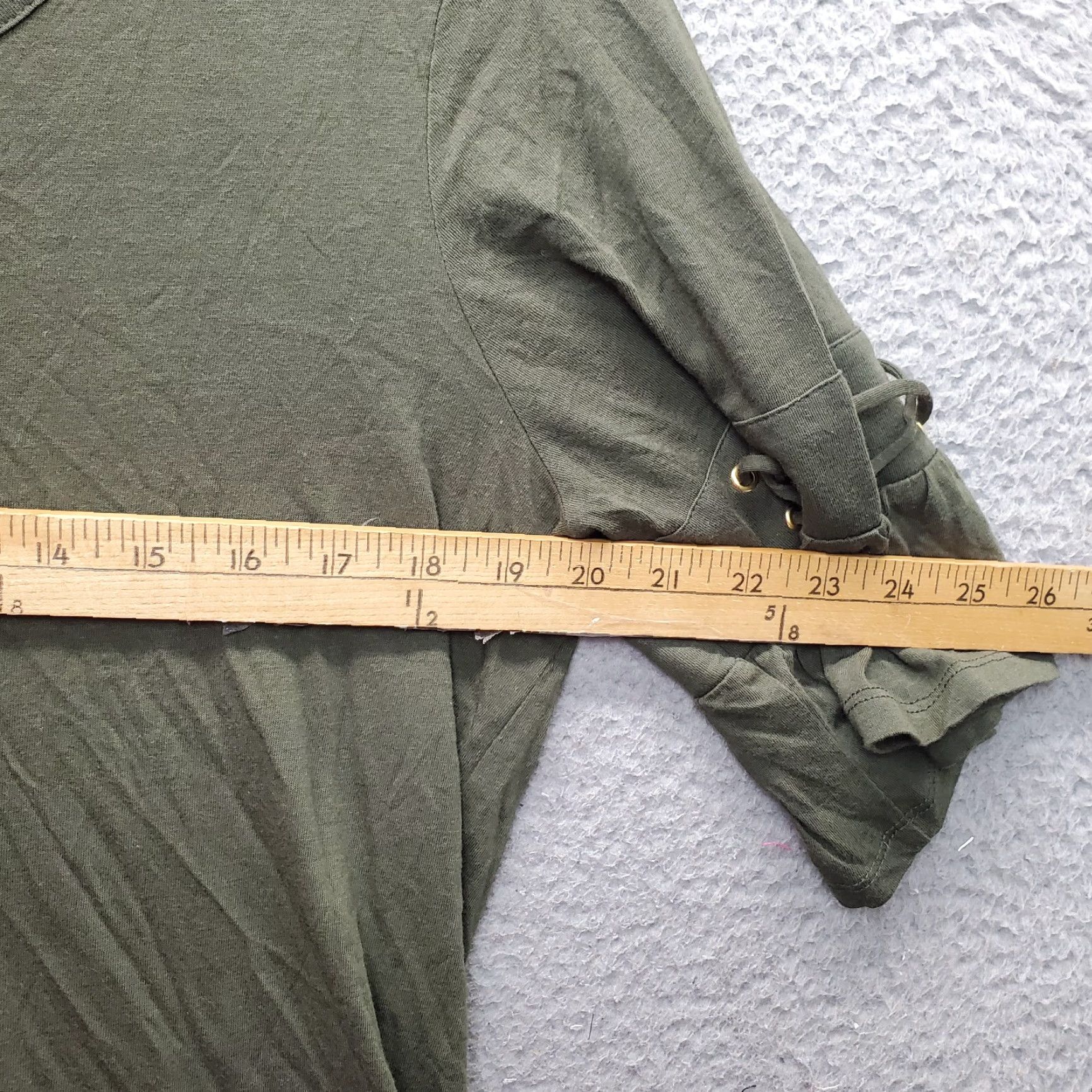 Michael Kors Michael Kors Blouse Womens L Green Round Neck Tied Side Slit Sleeve Pullover Shirt Size L / US 10 / IT 46 - 4 Thumbnail