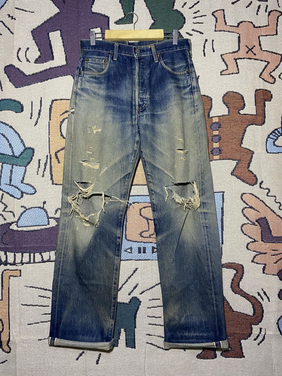 Levi's Vintage Clothing Levi's Sunfaded Jeans Denim Vintage Selvedge Size US 30 / EU 46 - 1 Thumbnail
