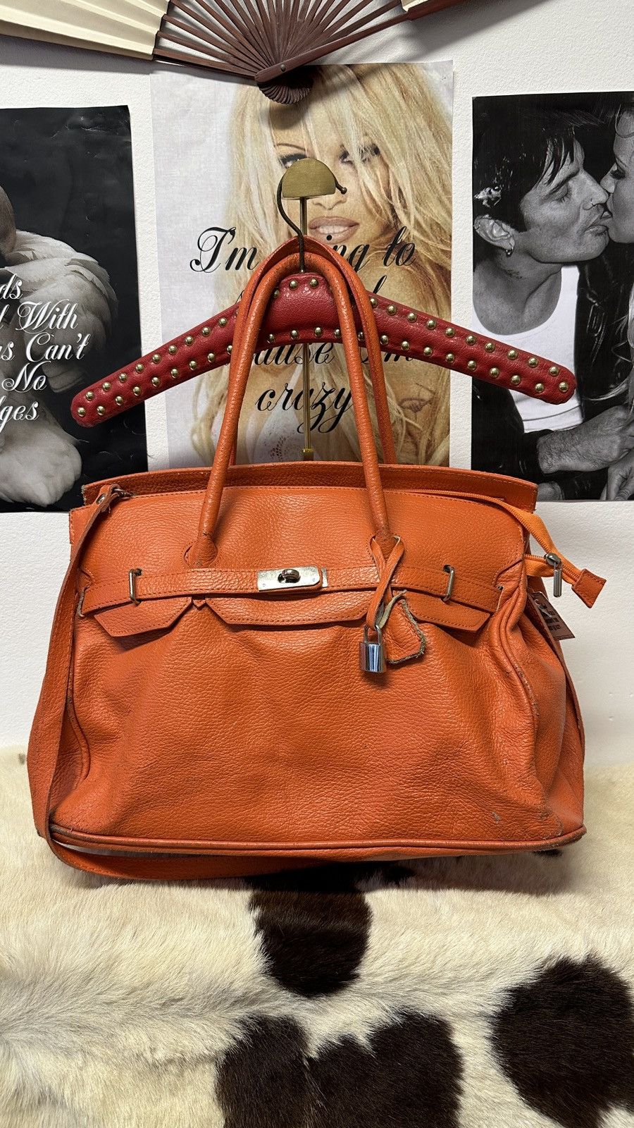 Vintage Vintage orange leather Firkin tote shoulder bag Size ONE SIZE - 2 Thumbnail