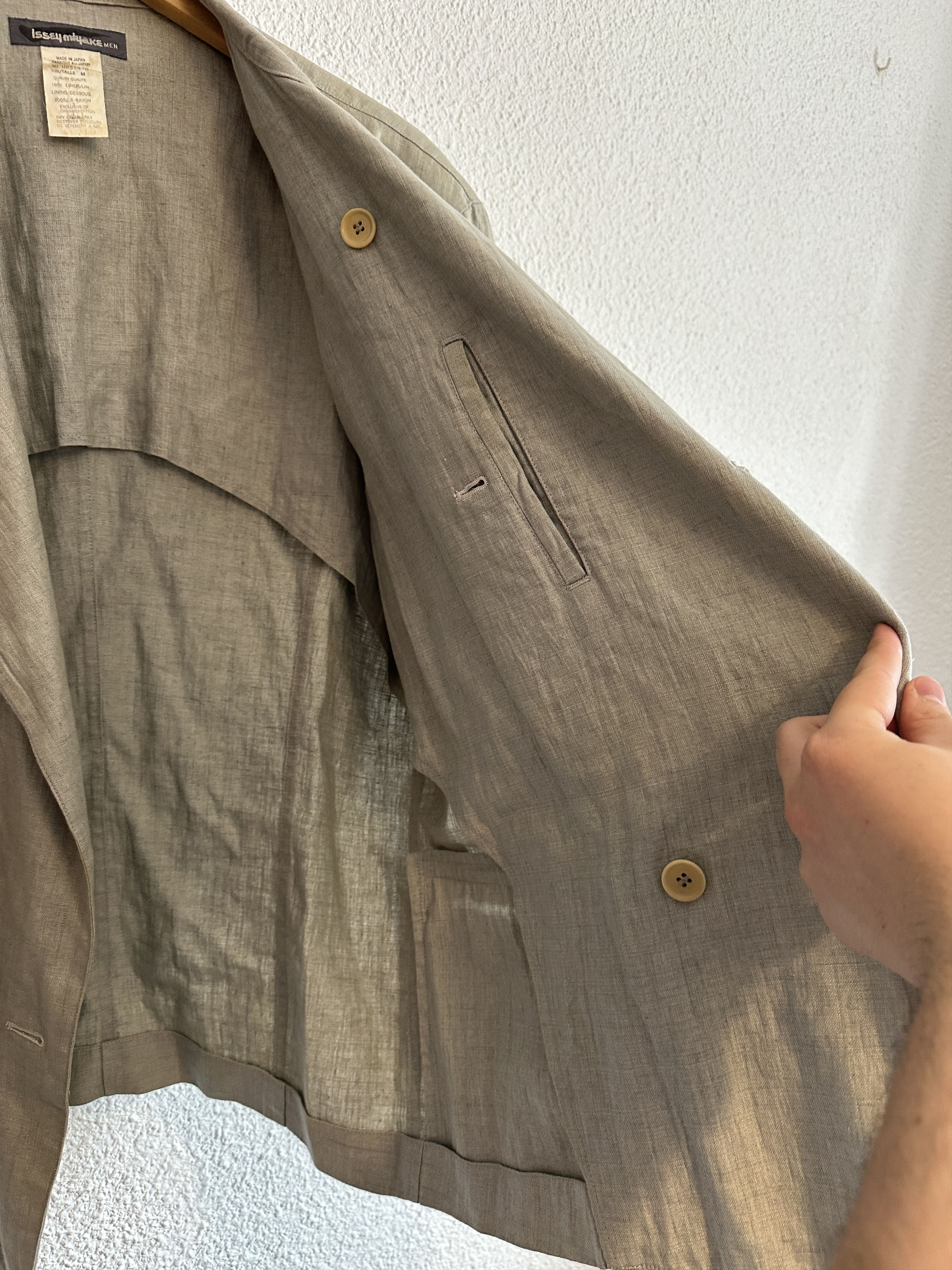 Issey Miyake Issey Miyake men vintage 80s archive linen jacket japan Size US M / EU 48-50 / 2 - 7 Thumbnail
