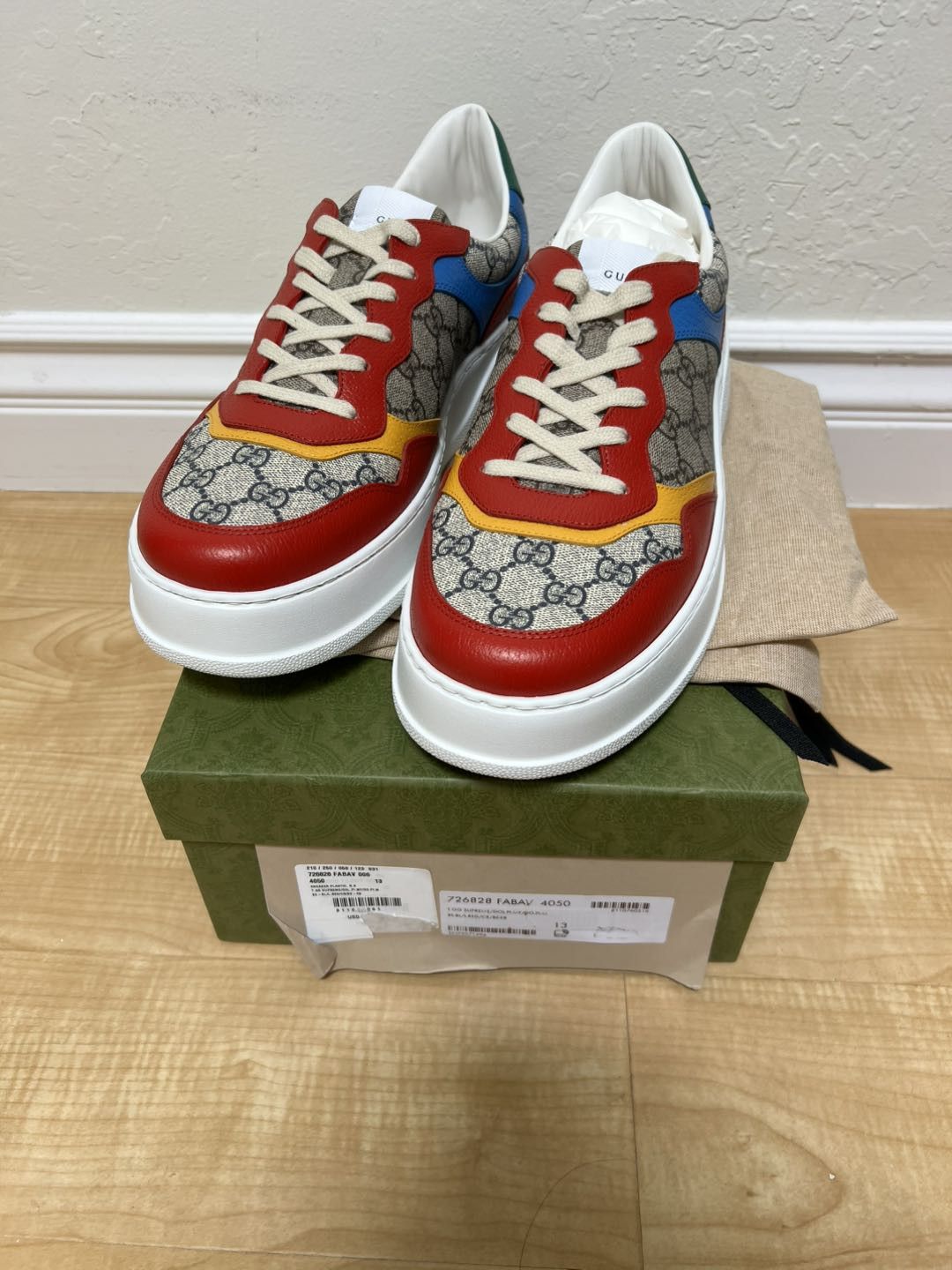 GUCCI GG SNEAKER BEIGE RED BLUE