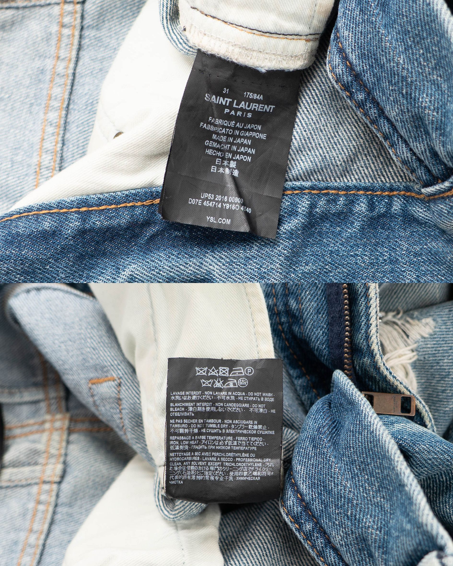 Saint Laurent Paris D02 Distressed Denim (2016) Size US 31 - 7 Thumbnail