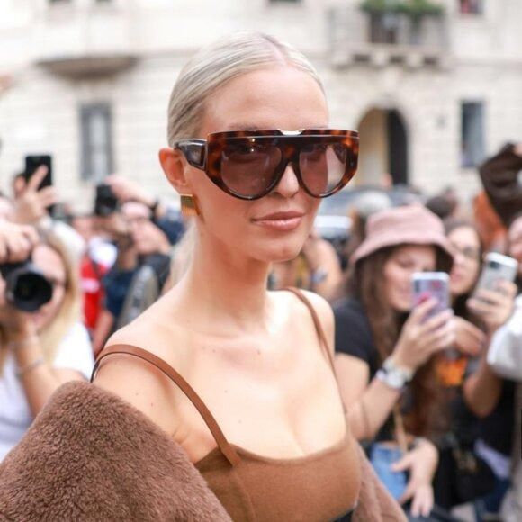 Max Mara Max Mara ORSOLA MM0083 52F Sunglasses Dark Havana Shield Size ONE SIZE - 2 Thumbnail