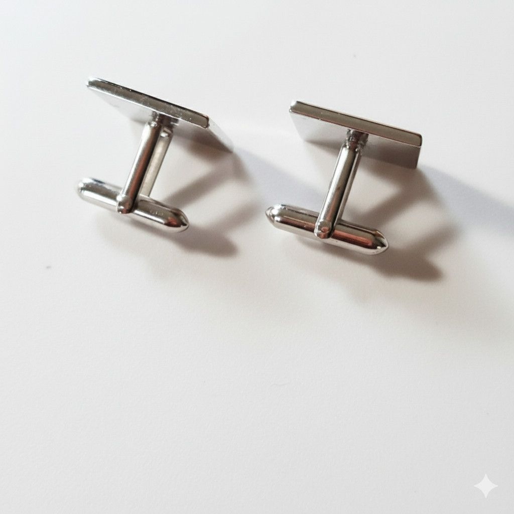 Other Swank Cufflinks Silver Tone Geometric Stepped Polished Size ONE SIZE - 5 Thumbnail
