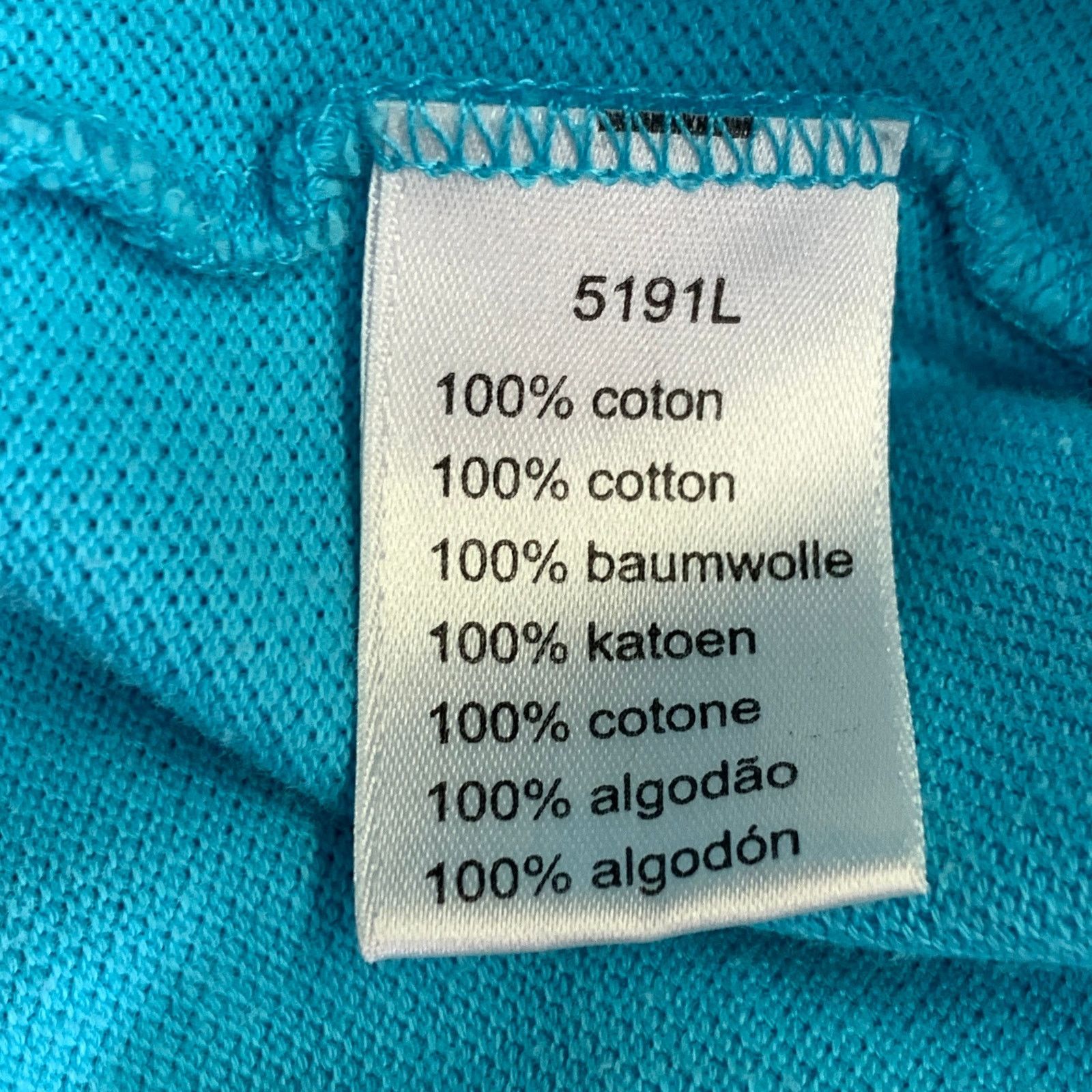 Lacoste LACOSTE Size L Blue Aqua Cotton Logo Patch Polo Size US L / EU 52-54 / 3 - 7 Thumbnail