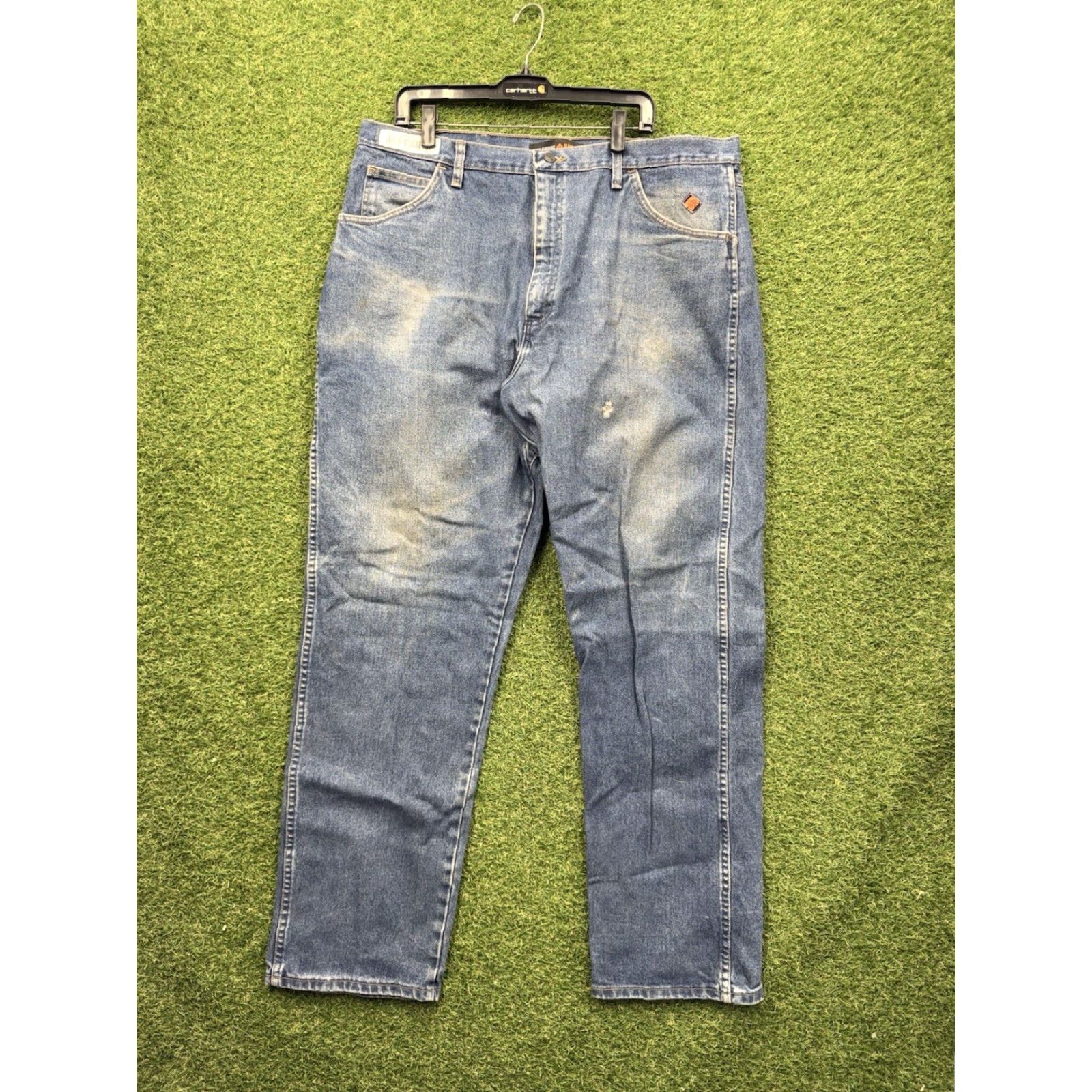 Wrangler Wrangler Jeans Mens 40x34 Riggs Blue Medium Wash Denim Work Wear Streetwear Size US 40 / EU 56 - 2 Thumbnail