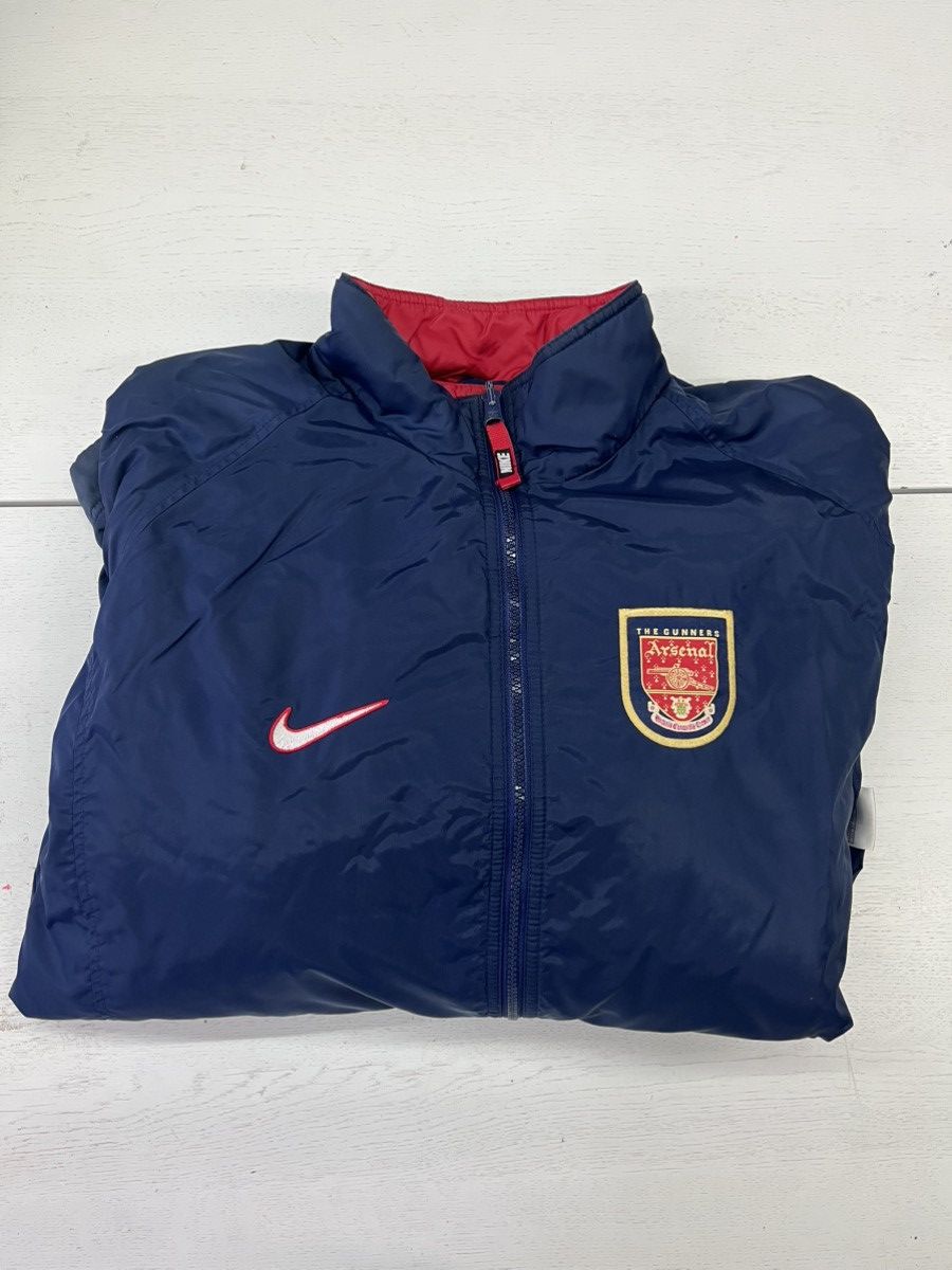Nike 1998-99 Arsenal Nike Reversible Padded Bench Coat Size US L / EU 52-54 / 3 - 4 Thumbnail